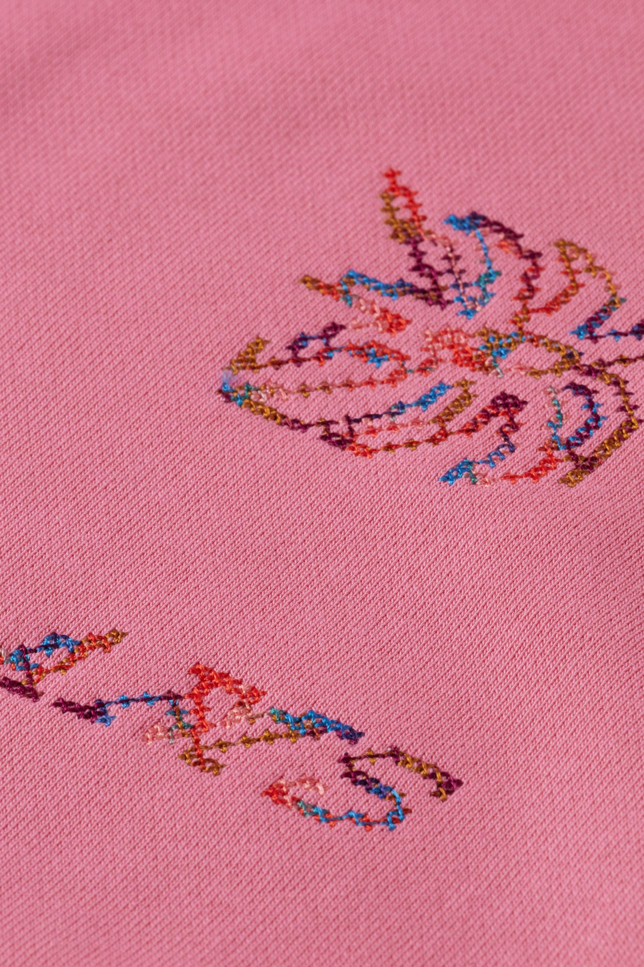 GIRLS CROSSSTITCH EMBROIDERED RELAXEDFIT SWEATSHIRT DARK PIN 2