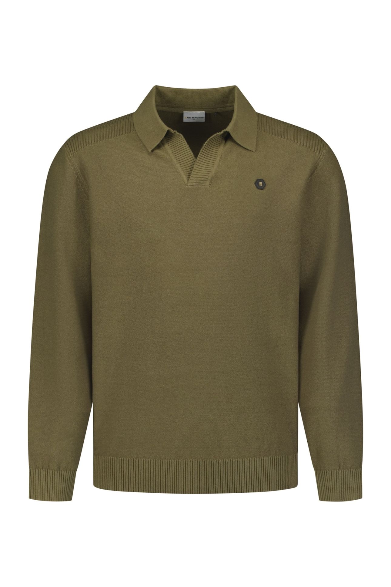 PULLOVER V-COLLAR SHOULDER DETAIL MOSS 5