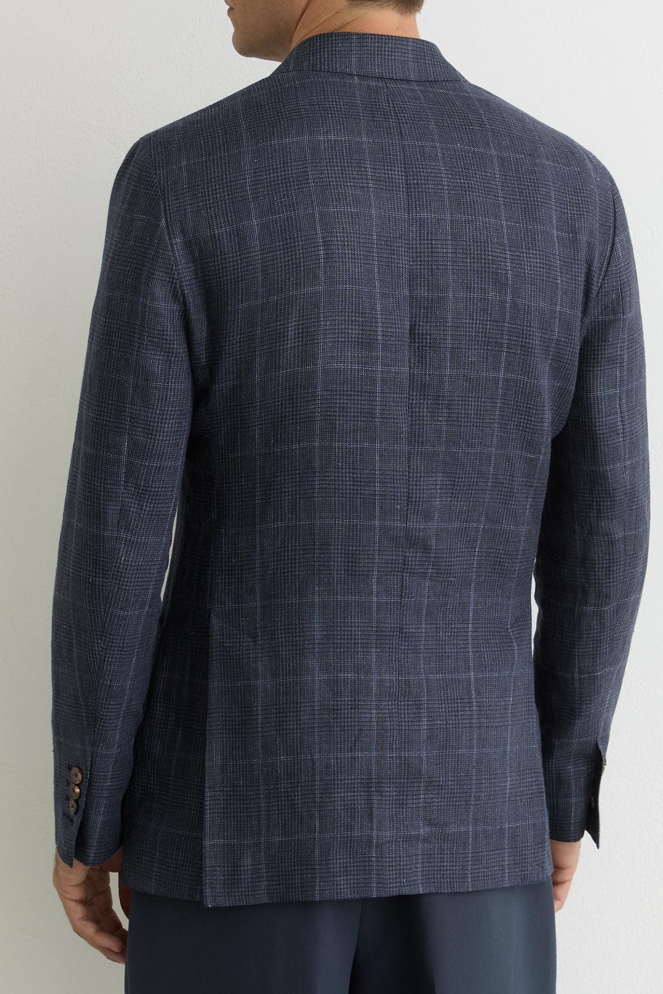 DB PEAK PRINCE OF WALES CHECK BLAZER NAVY 2