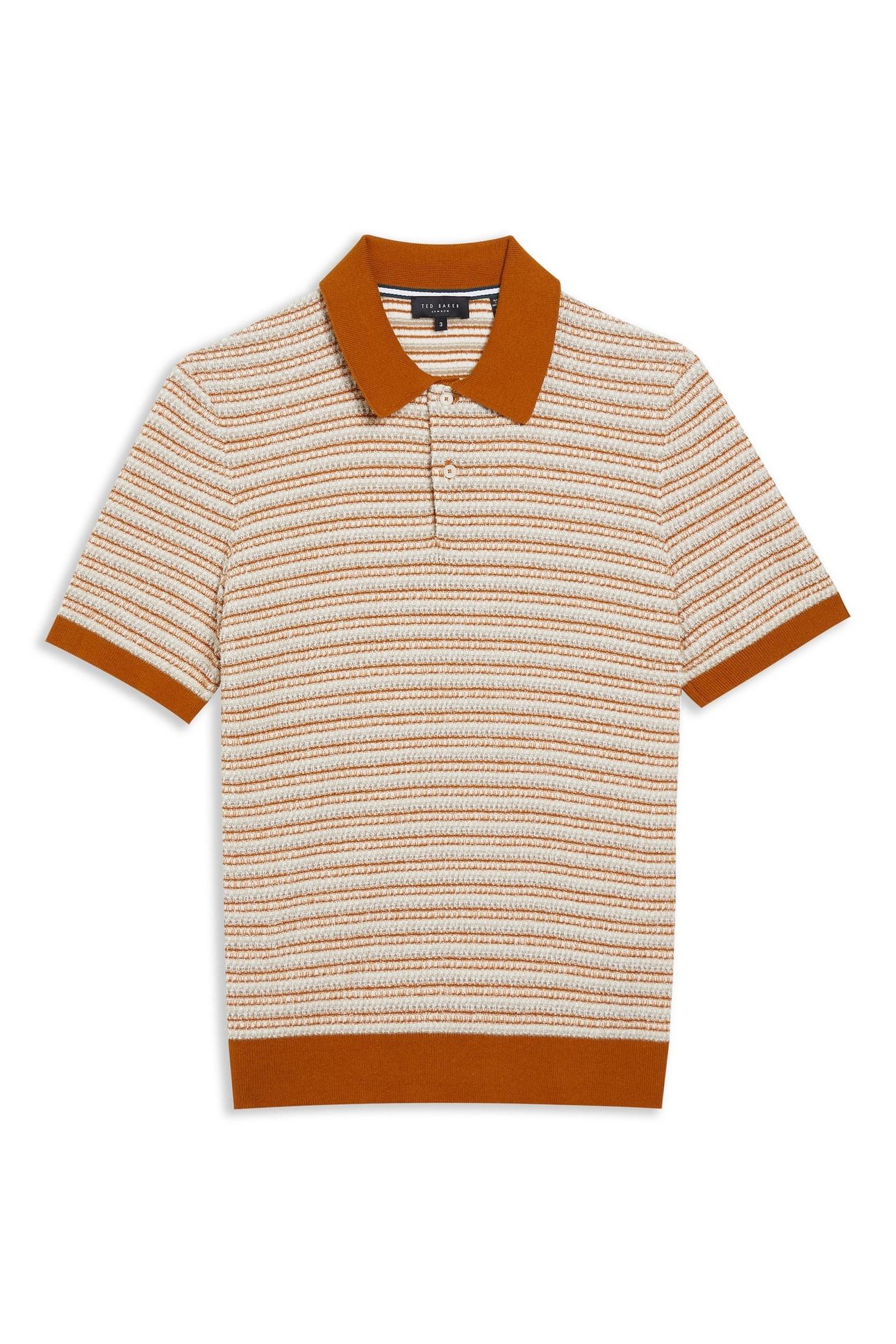 ATHER SS REGULAR TEXTURED STRIPE POLO ORANGE 3