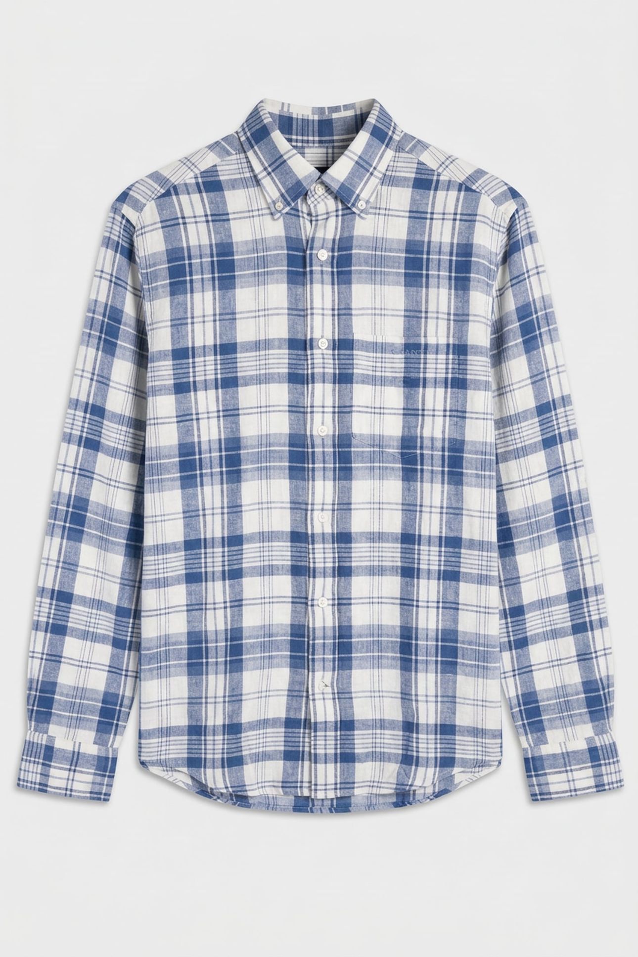 REG COTTON LINEN MADRAS CHECK VINTAGE BLUE 3