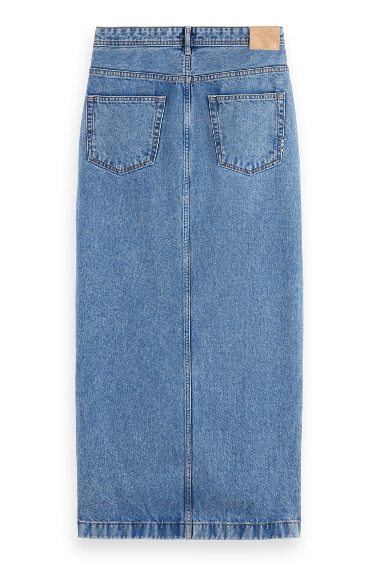 LOW RISE DENIM MAXI SKIRT LAKEHOUSE NAVY/CORAL 2