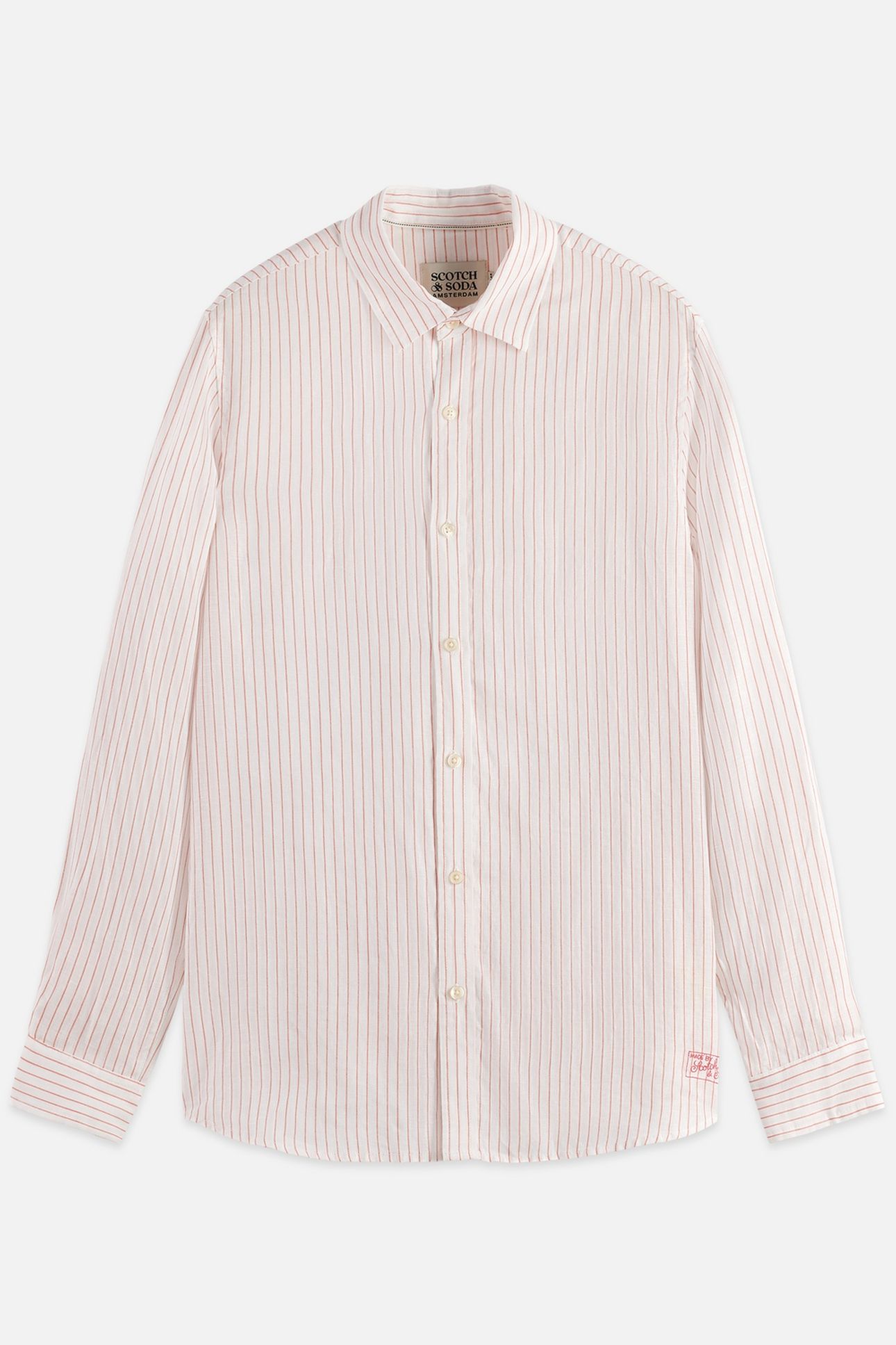 STRIPED LINEN REGULAR-FIT SHIRT WHITE/PASTEL 1