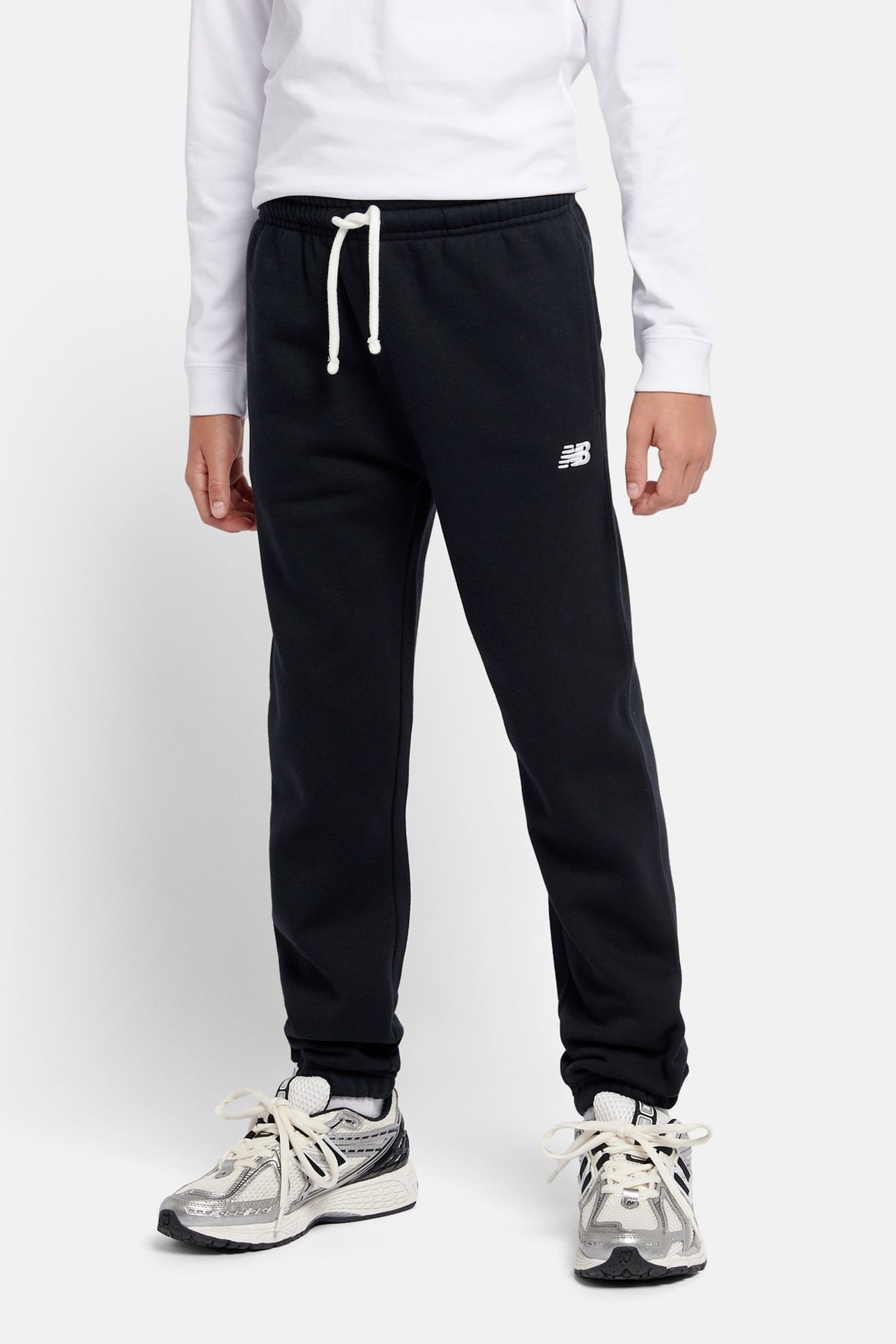 BOYS BRUSH BACK SMALL LOGO JOGGER BLACK 1