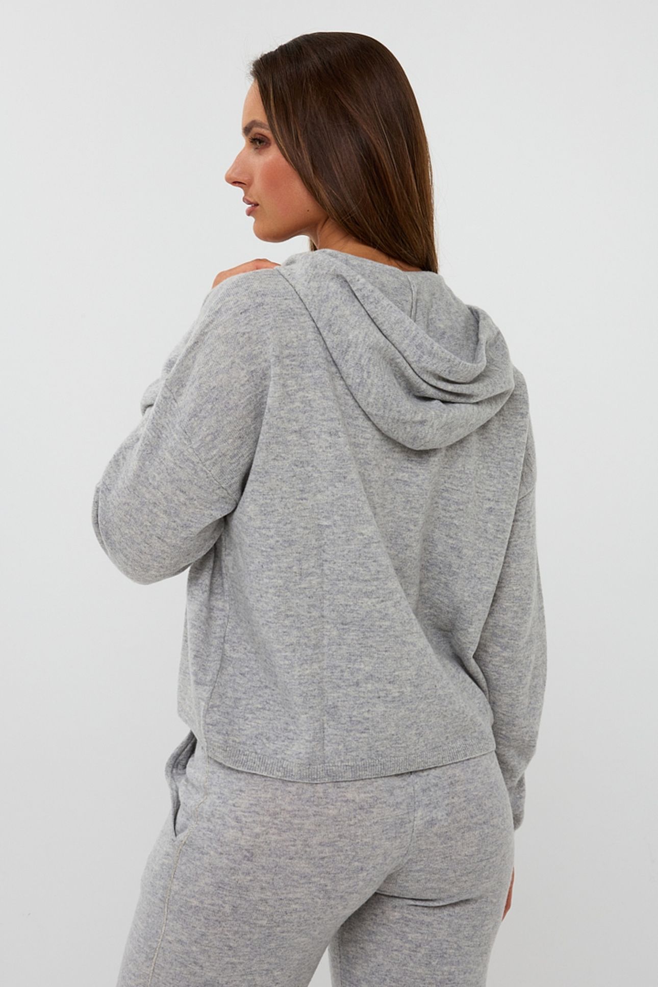 SWEATER HOODIE CHEST POCKET LIGHT GREY MELANGE 3