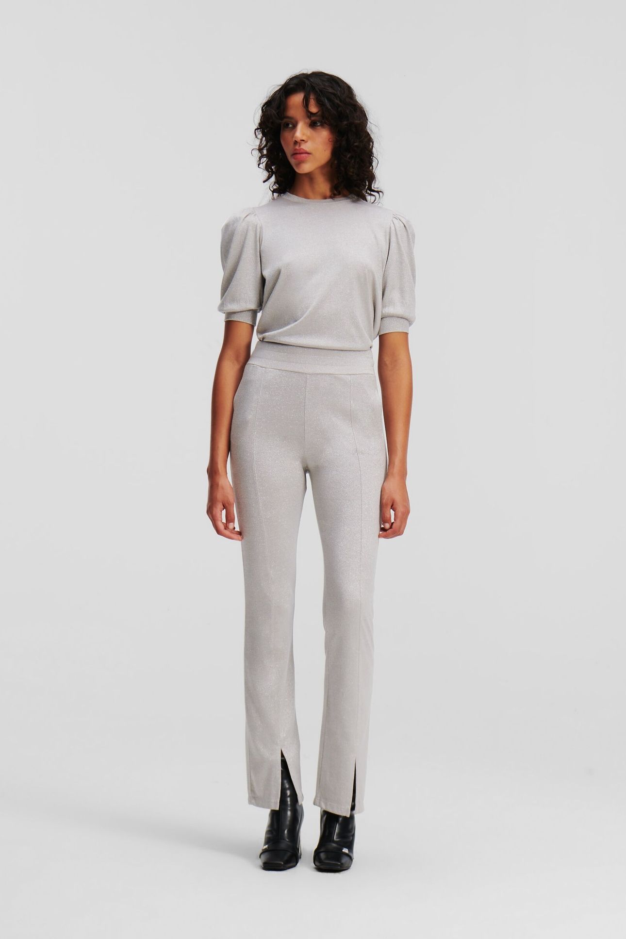 FASHION LUREX SWEATPANTS SILVER 1