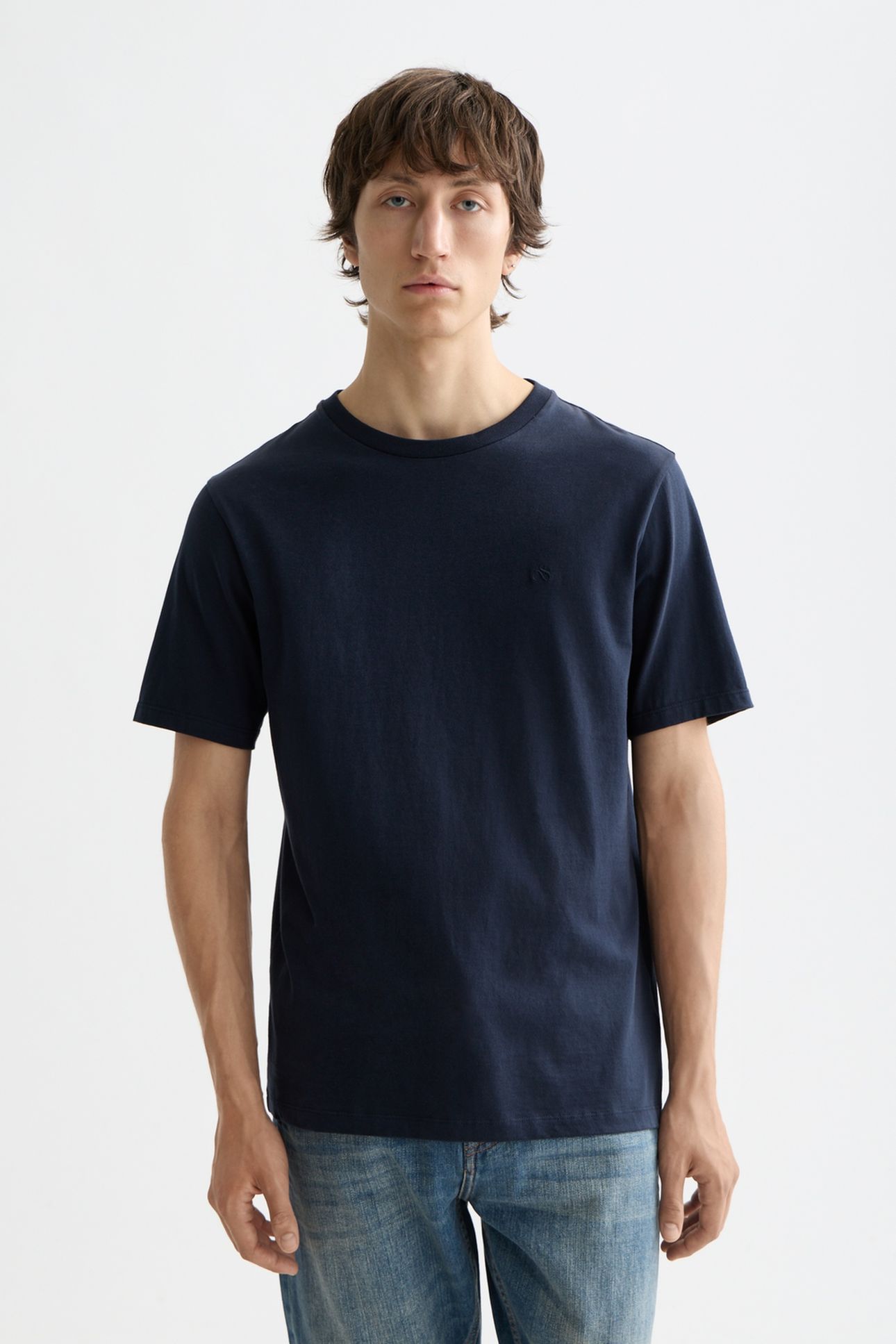 CHEST LOGO REGULAR-FIT T-SHIRT NAVY 1