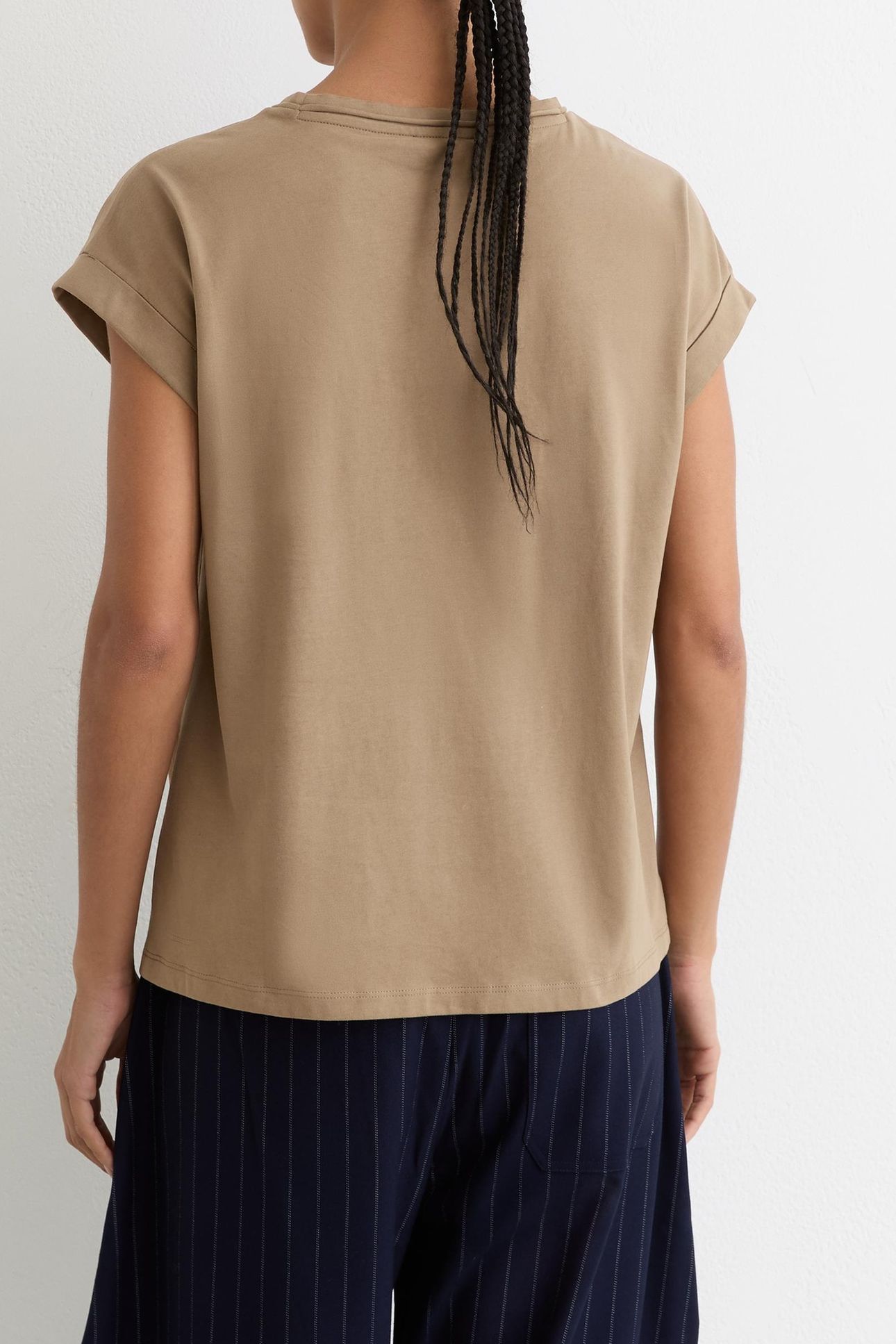 COTTON CREW TEE TAUPE NEUTRAL 2