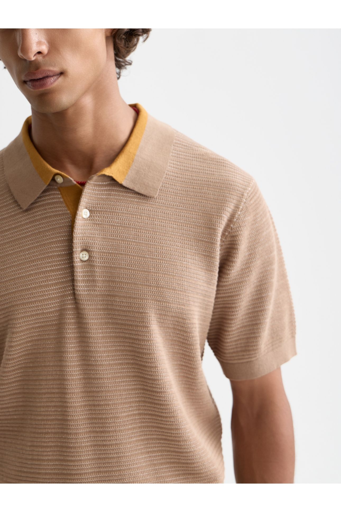 STRUCTURED KNITTED REGULAR-FIT POLO NAVY 6