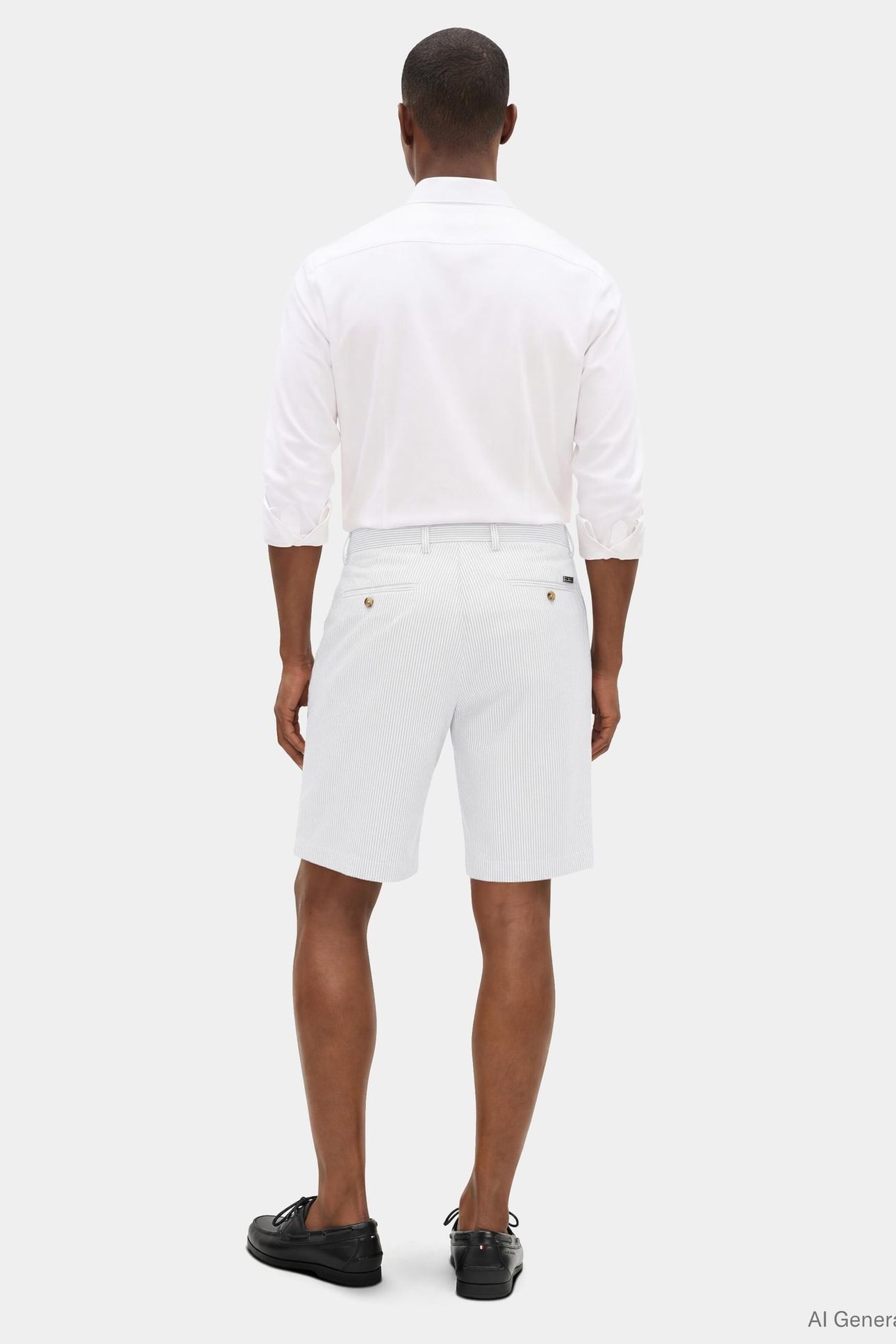 DC SEERSUCKER SHORTS WHITE/BLACK STRIPE 3