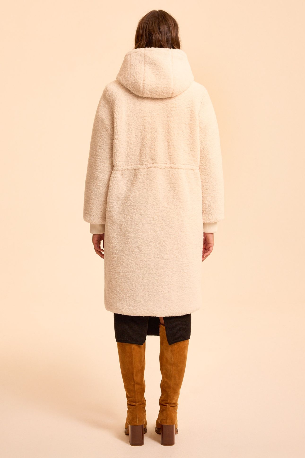 BLACK NYLON/ECRU SHERPA REVERSIBLE PARKA 2