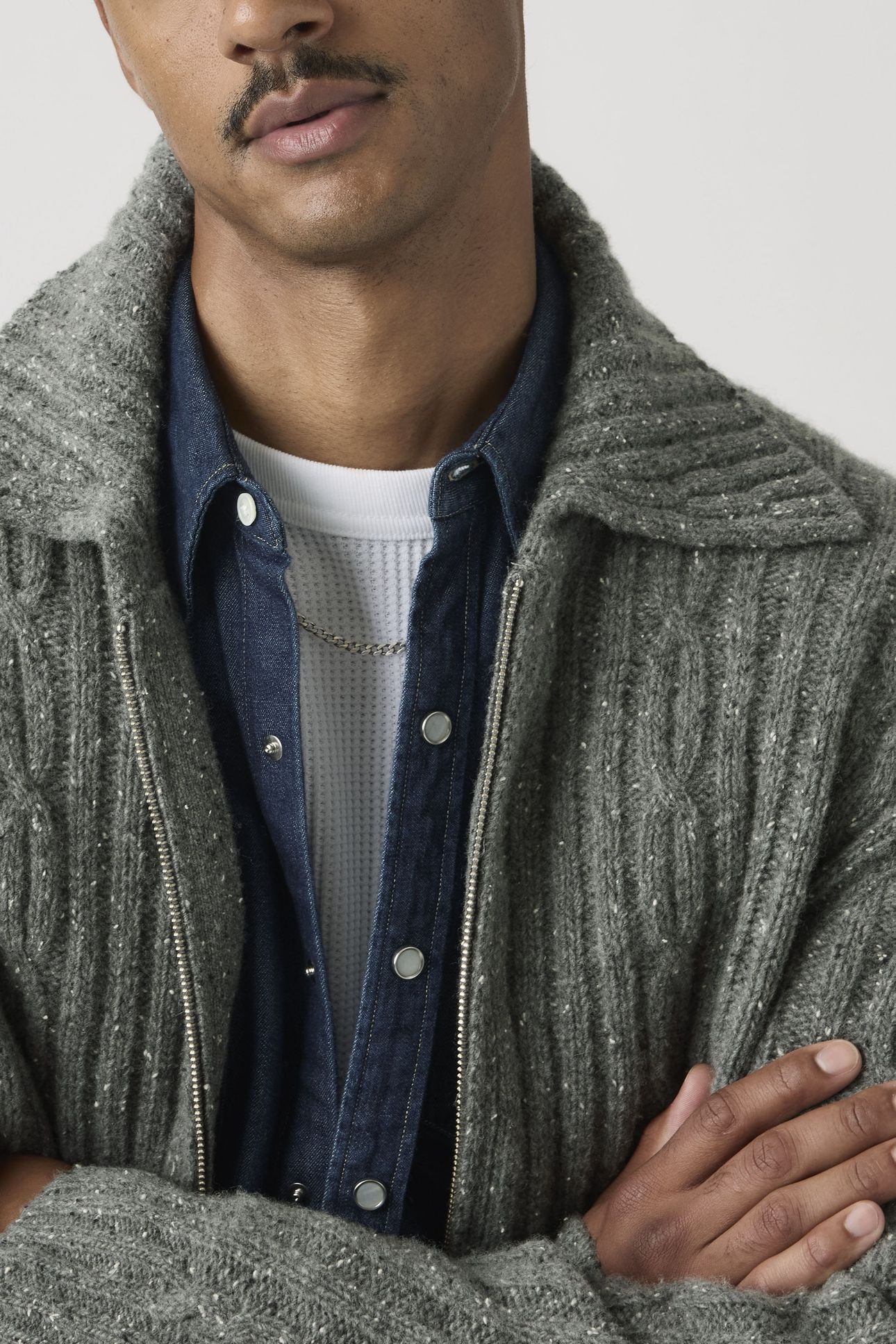 TELEGRAPH ZIP CARDIGAN QUARRY NEPS MS 13 4