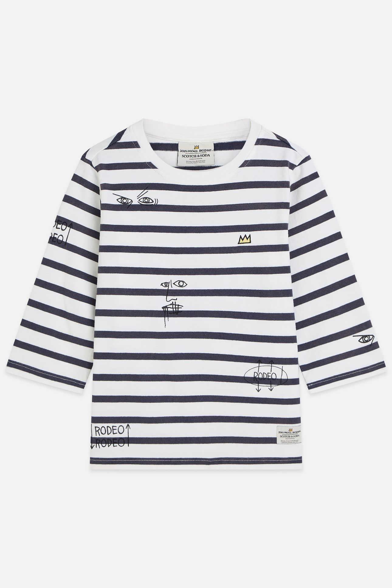 GIRLS BASQUIAT BRETON STRIPE RELAXEDFIT TSHIRT NAVY 1