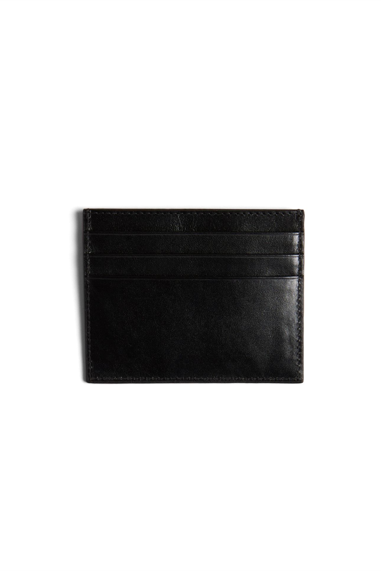 MXW RAFFLE EMBOSSED CORNER LEATHER CARDHOLDER BLACK 2