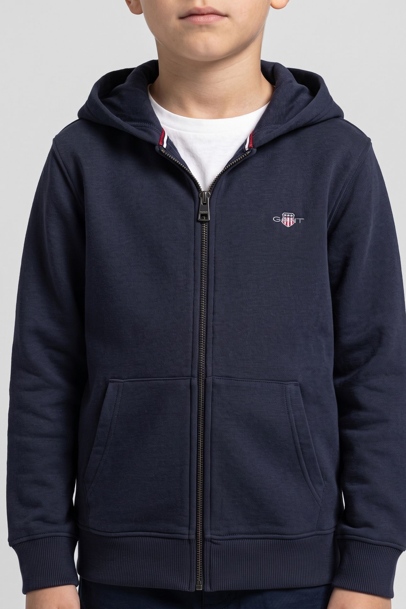 TEEN UNISEX SHIELD ZIP HOODIE EVENING BLUE 1