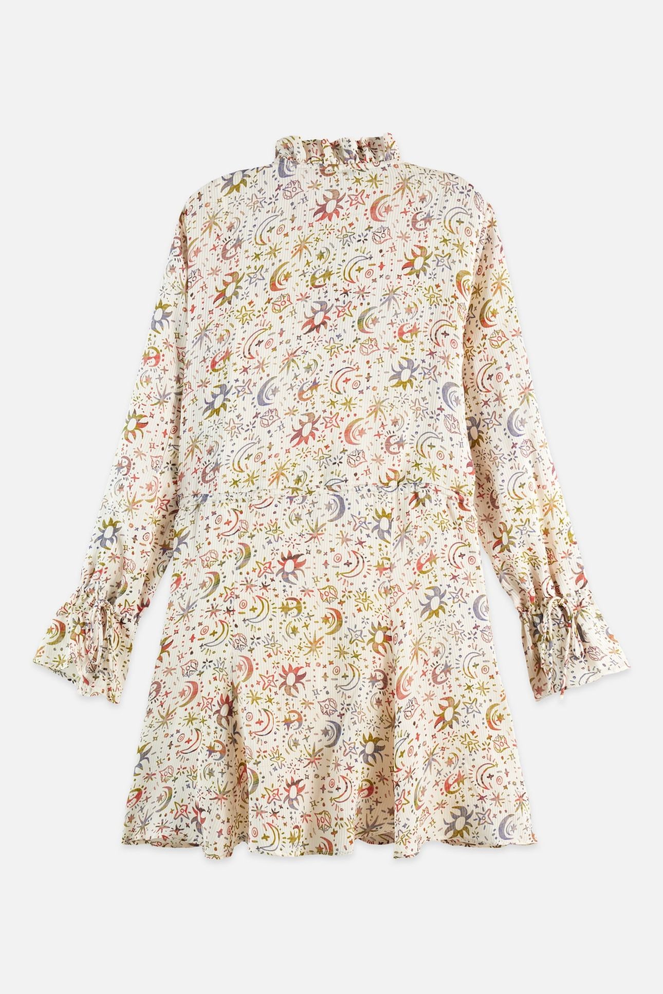 PRINTED LONG SLEEVED MINI DRESS COSMIC SKY EGGNOG 2