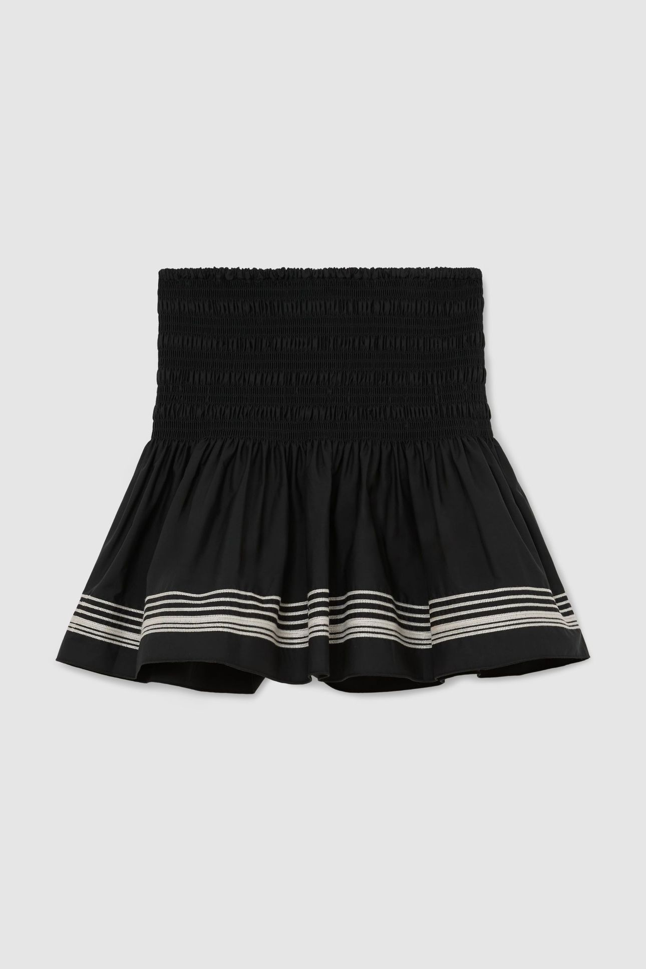 STRIPE COTTON COORD MINI SKIRT BLACK/IVORY 6