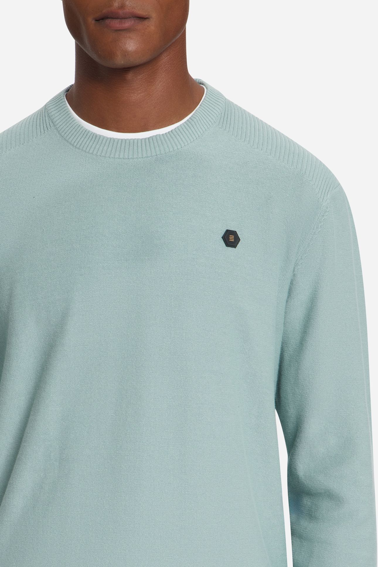 PULLOVER CREWNECK SHOULDER DETAIL DUSTY BLUE 7