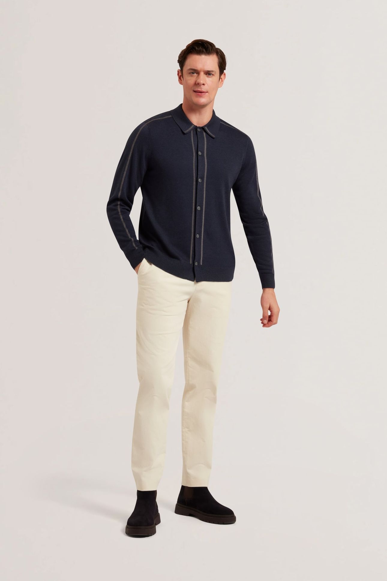 RITAR REGULAR EMBROIDERED SHIRT NAVY 3