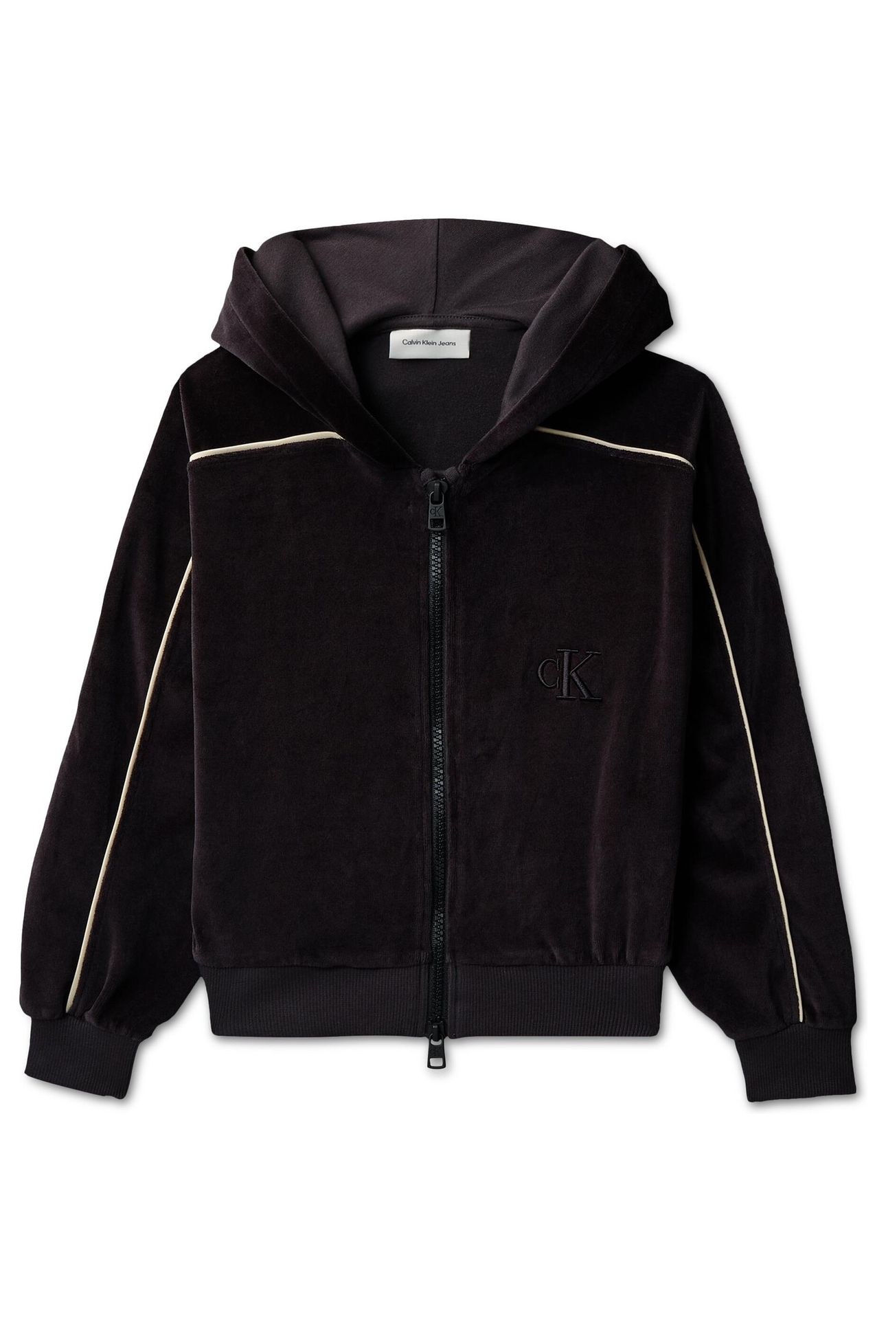 GIRLS VELVET PIPPING ZIP BLACK 3