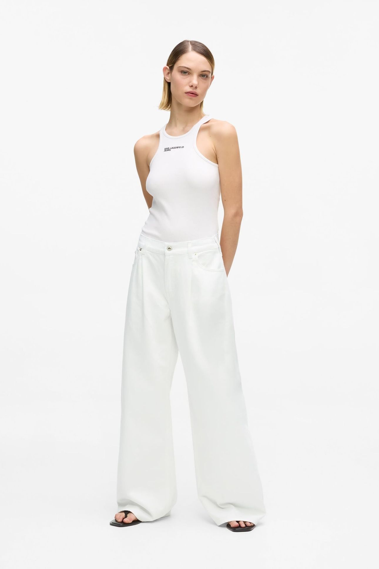 KLJ LR WIDE LEG DENIM WHITE DENIM 1