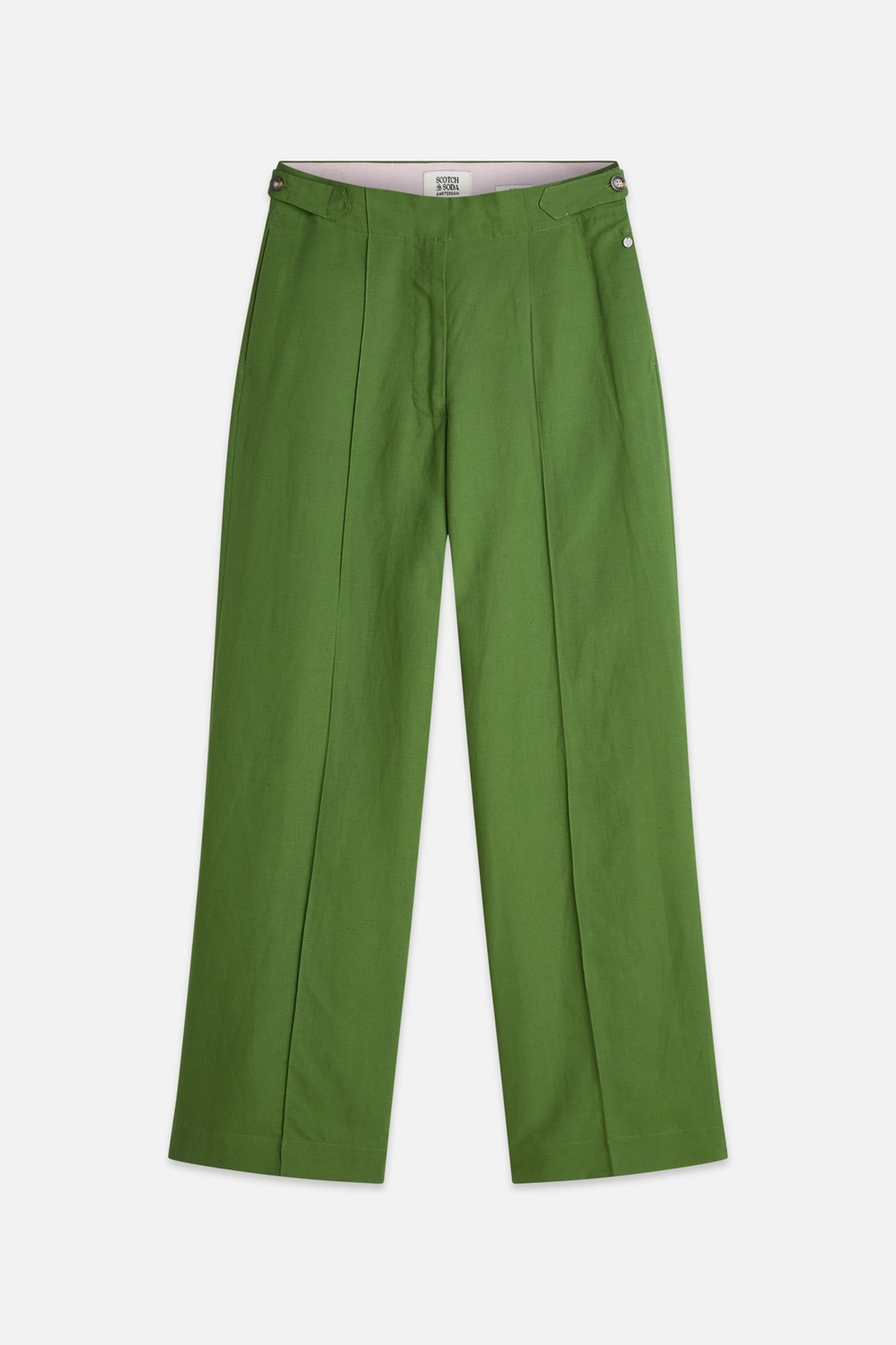 LOU - LYOCELL HIGH RISE WIDE LEG PANTS GARDEN GREEN 1