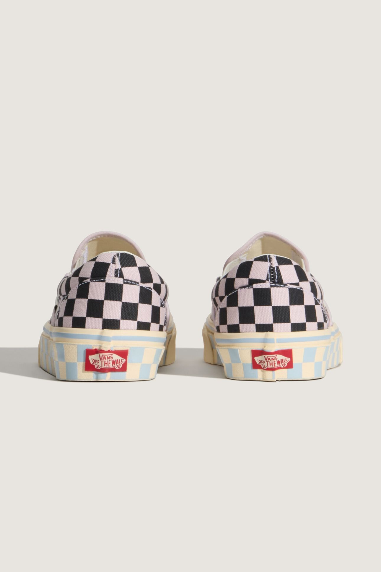 UNISEX CLASSIC SLIP-ON CHECKERBOARD PALE PETAL PINK/BLACK 3