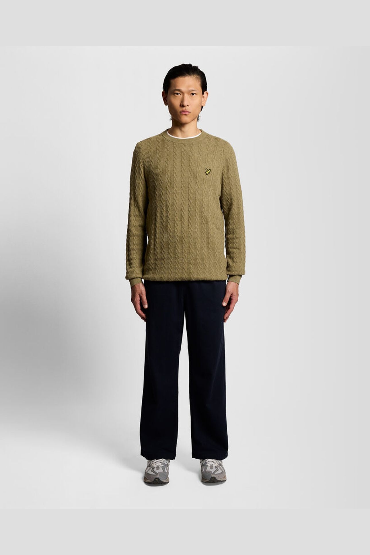 LINEN BLEND LONG SLEEVE JUMPER HERB GREEN MARL 3