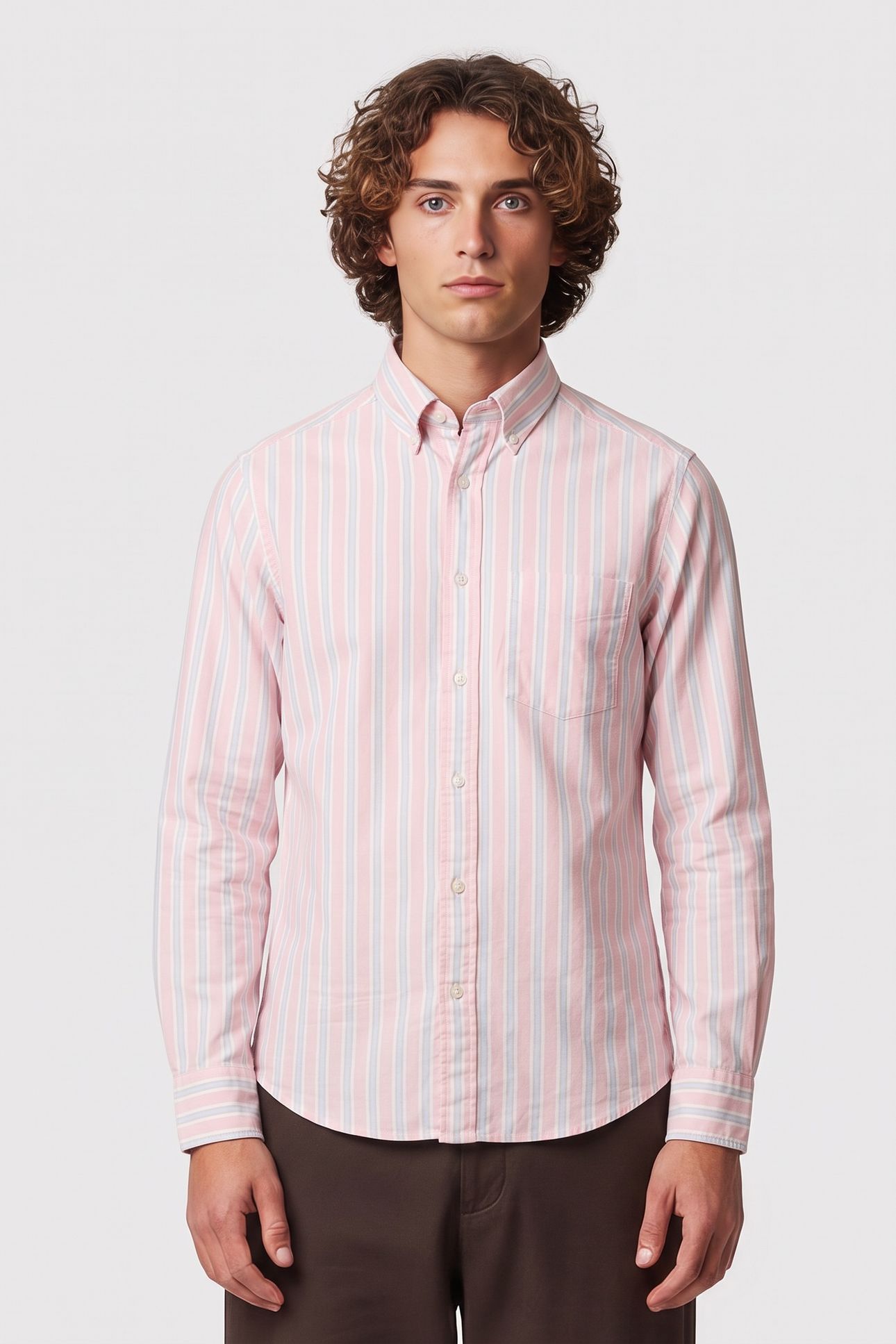 REG ARCHIVE OXFORD STRIPE SHIRT WASHED PINK 1