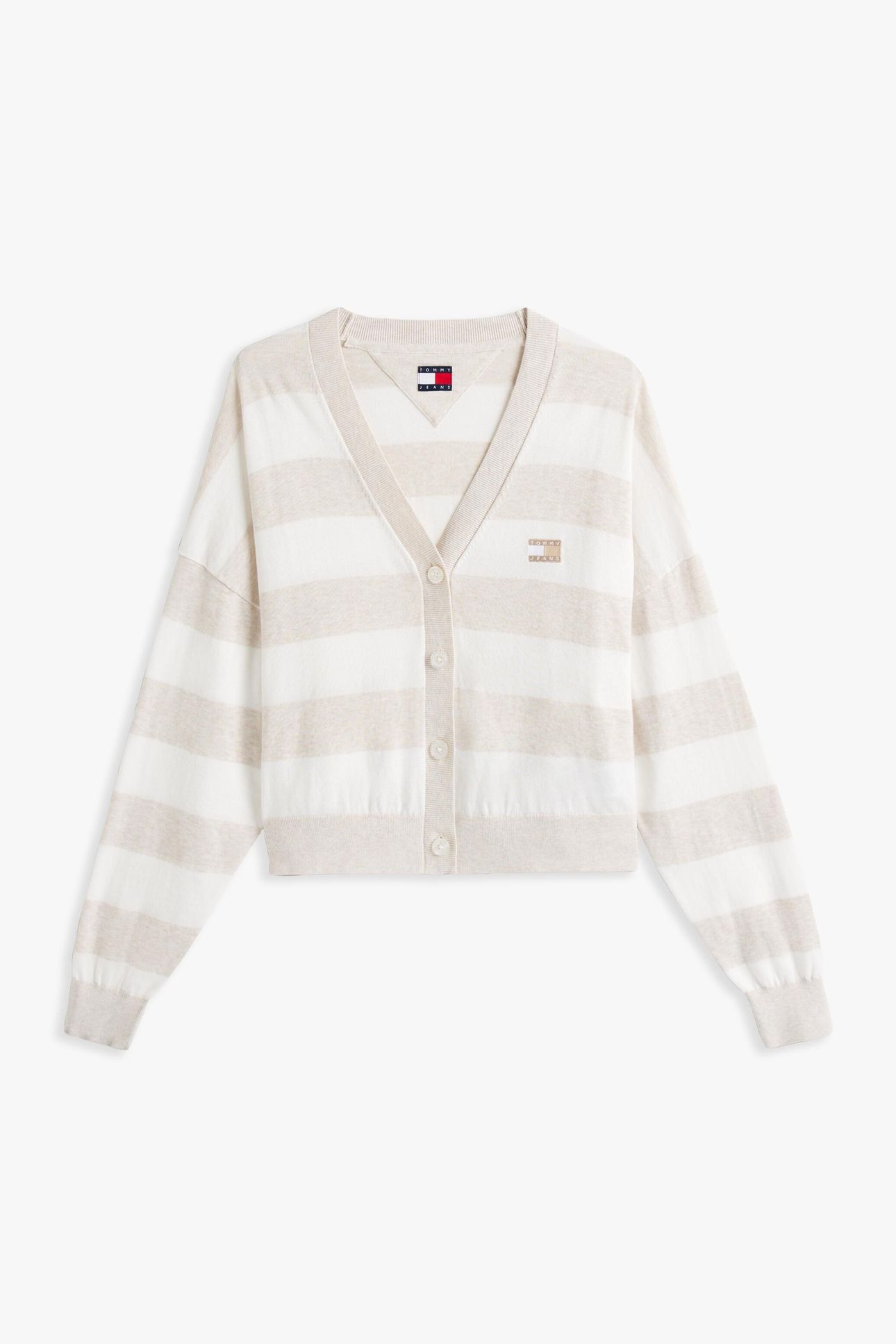 TJW RELAXED STRIPE CARDIGAN OATMEAL HEATHER/STRIPE 4