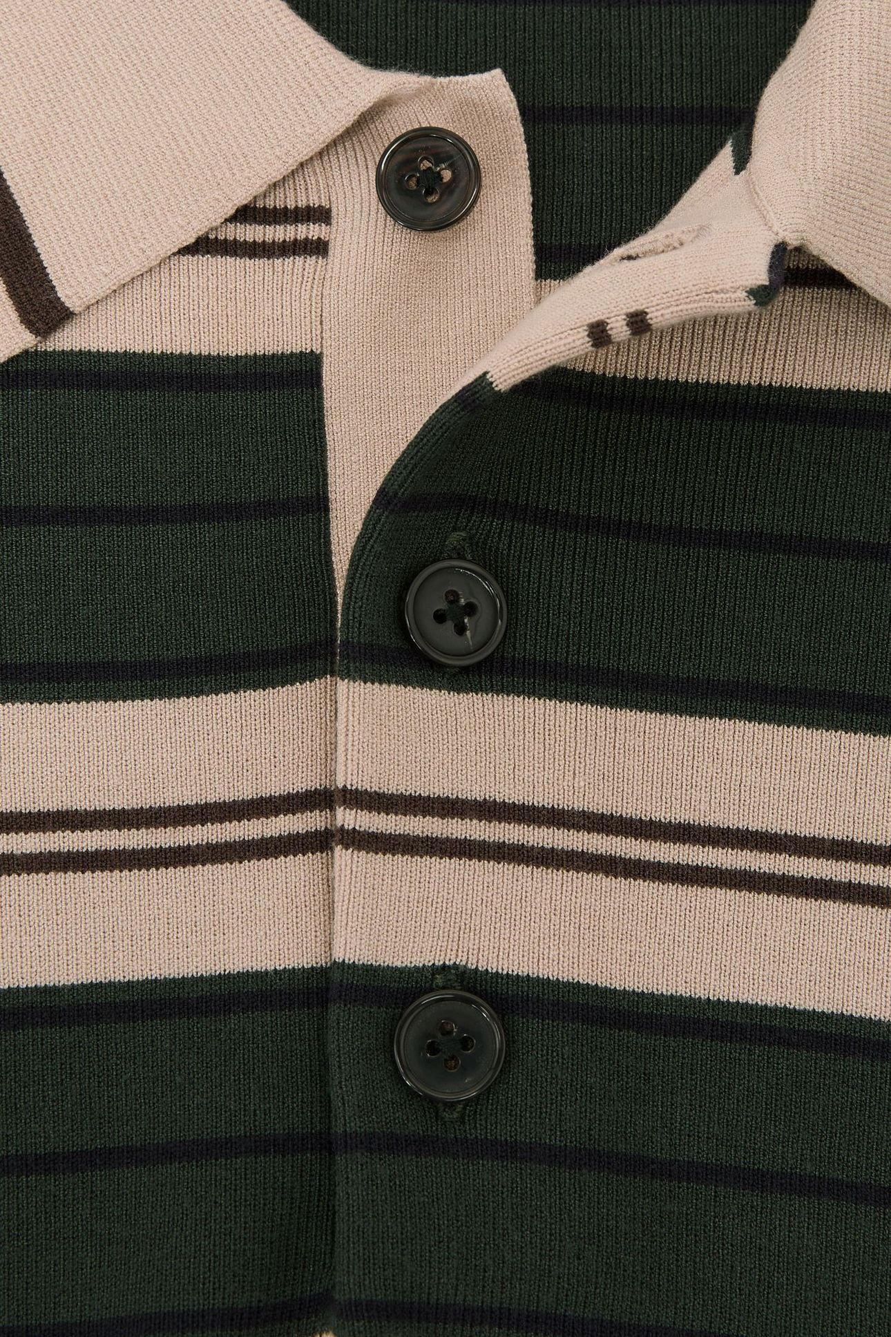 LS HALF BUTTON STRIPE JUMPER GREEN MULTI 5