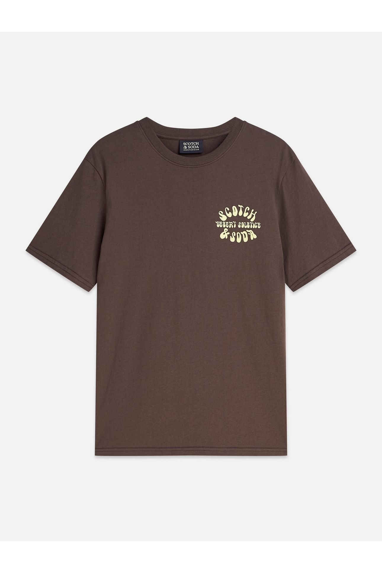 LEFT CHEST ARTWORK REGULAR-FIT T-SHIRT DARK BROWN 4