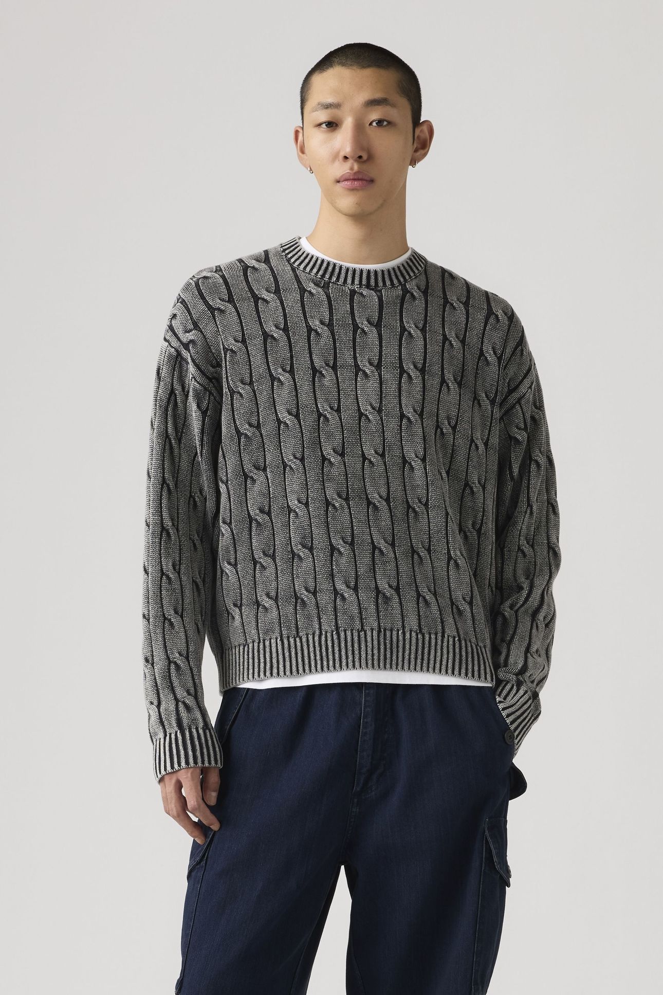 CARMEL CABLE CREWNECK SWEATER 1