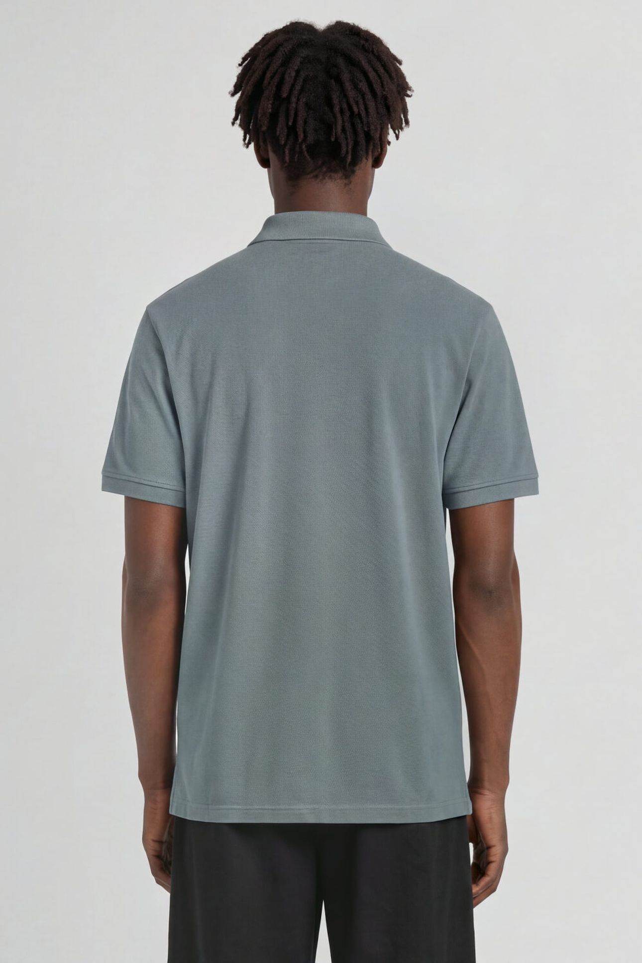 PLAIN POLO SHIRT SILVER PINE 2