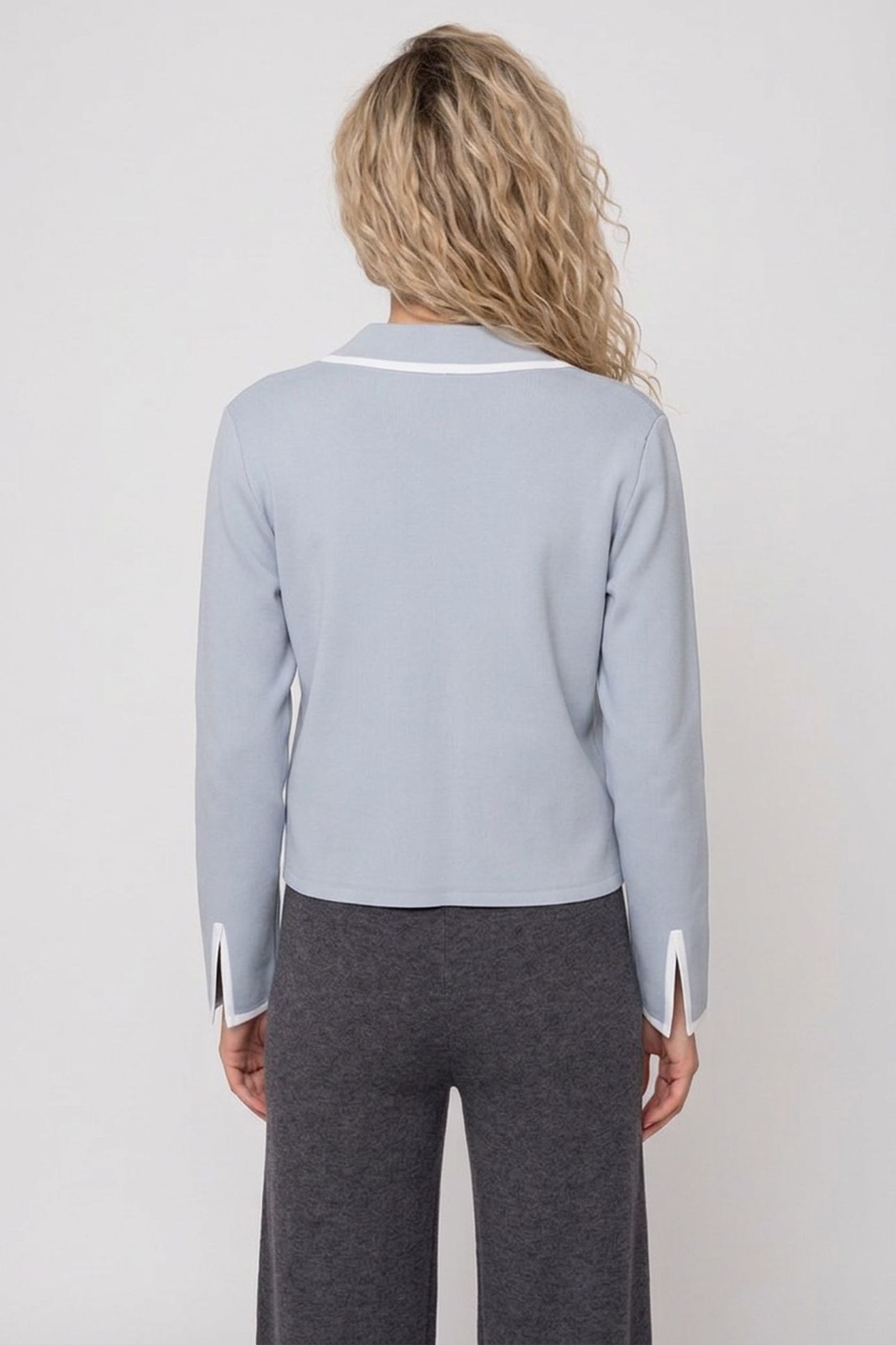 CONTRAST KNIT CARDIGAN KENTUCKY BLUE-PRISTINE 2