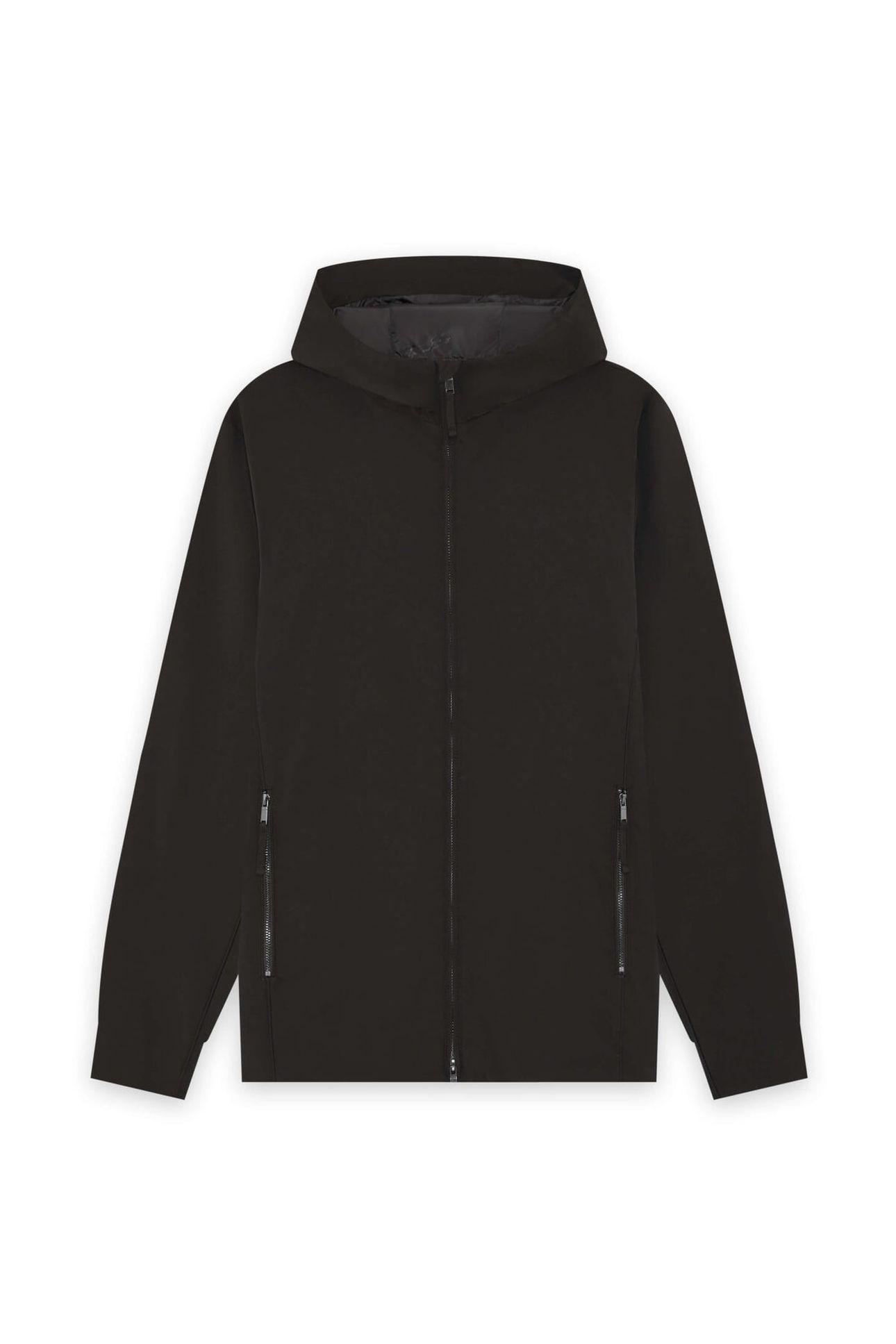 NYLON ZIP THROUGH HOODED JACKET LICORICE 4