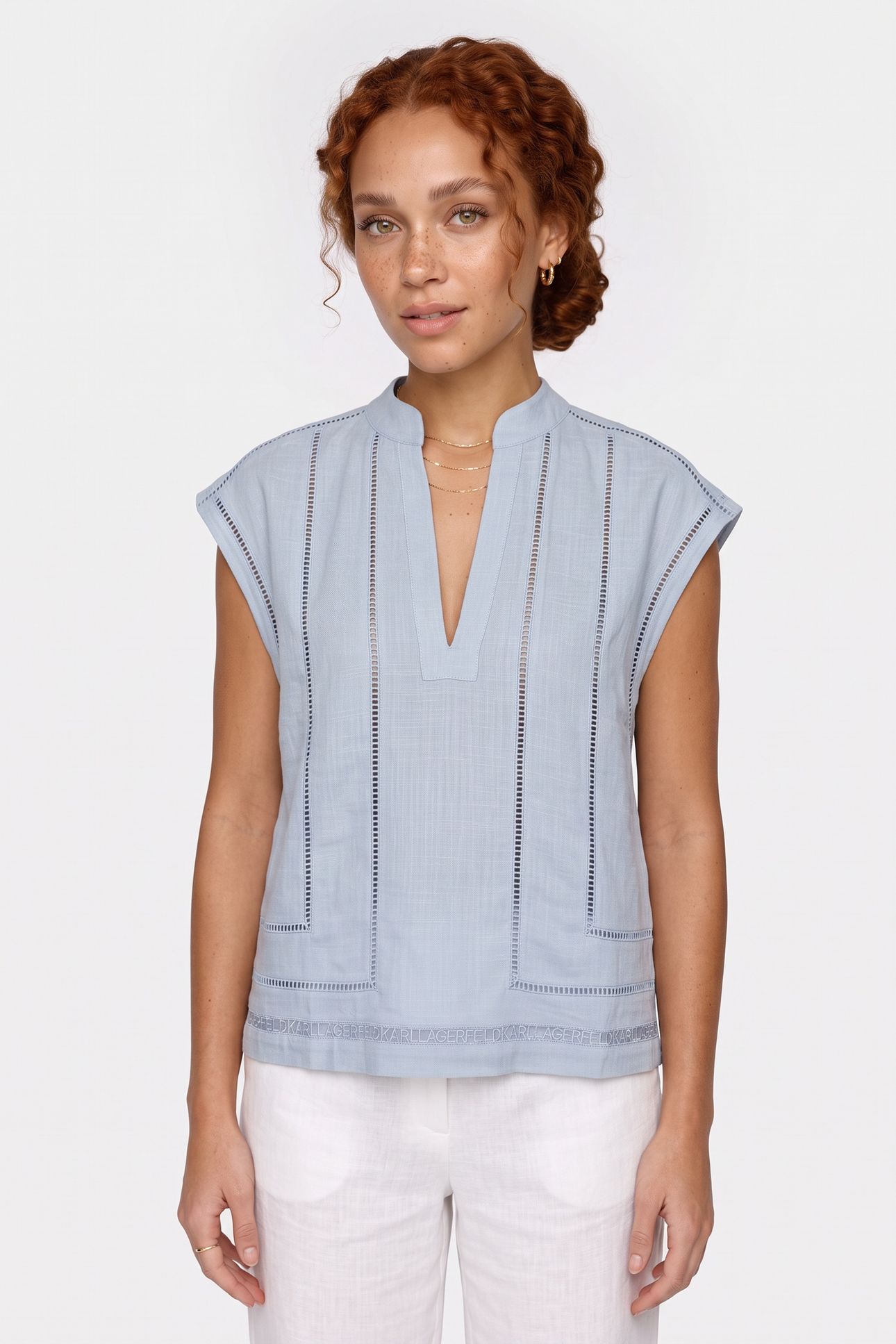 EMBROIDERY DETAIL BLOUSE KENTUCKY BLUE 1