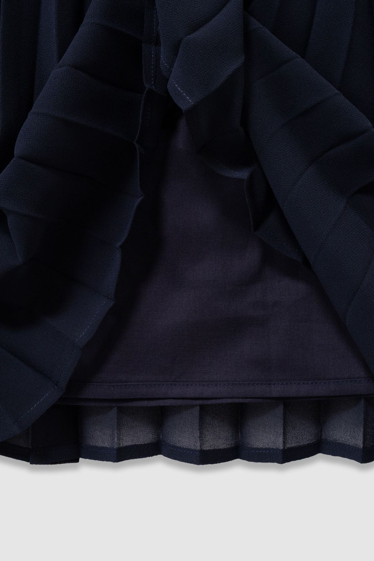 GIRLS’ NAVY PLEATED LONG SKIRT WITH SIDE STRIPES 6