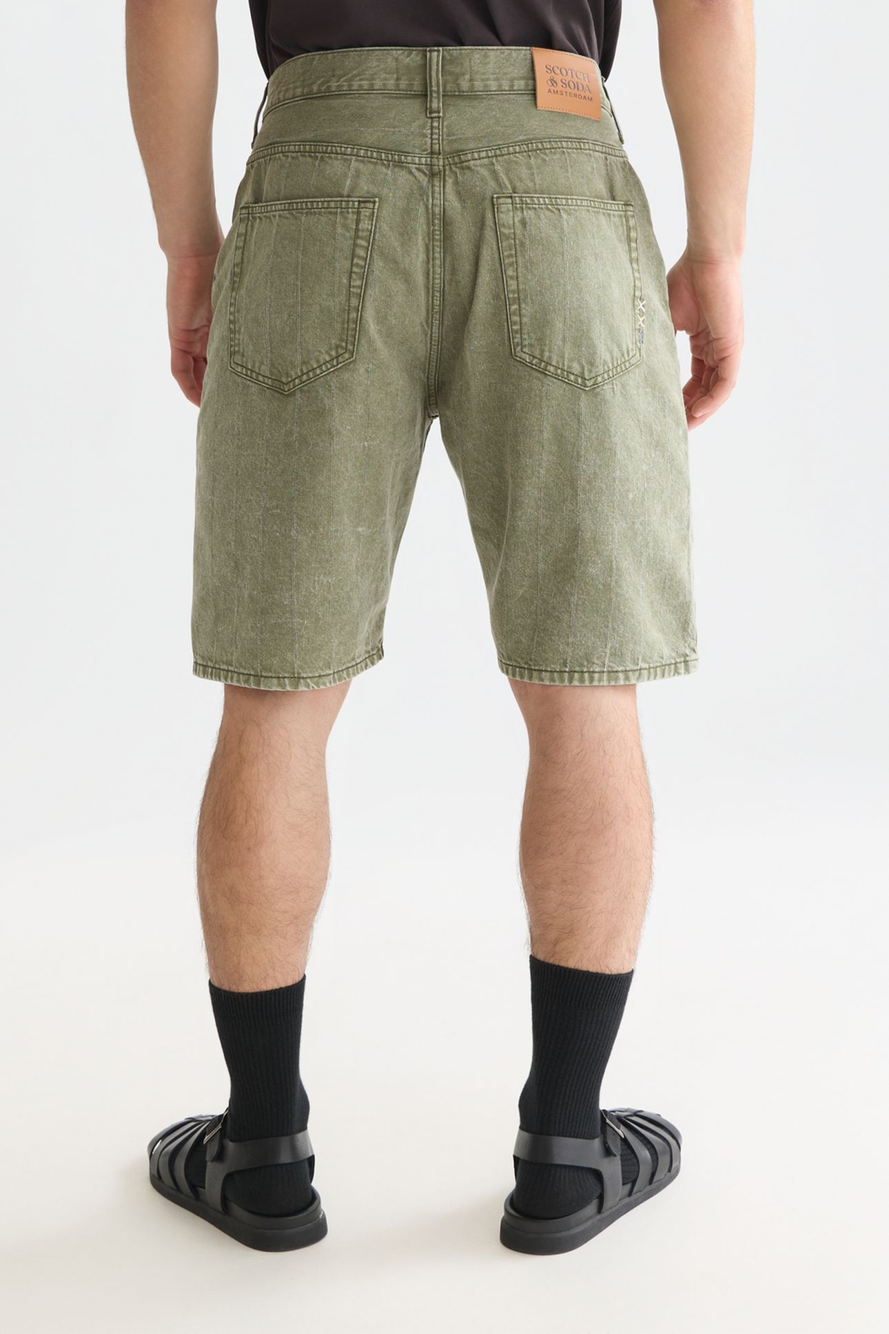 THE PITCH LOOSEFIT JEANS SHORT DARK GREEN 2