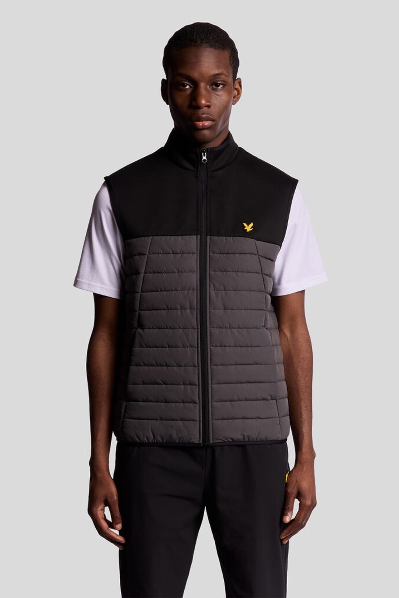 SPORTS FLEECE HYBRID GILET JET BLACK/GRANITE 1