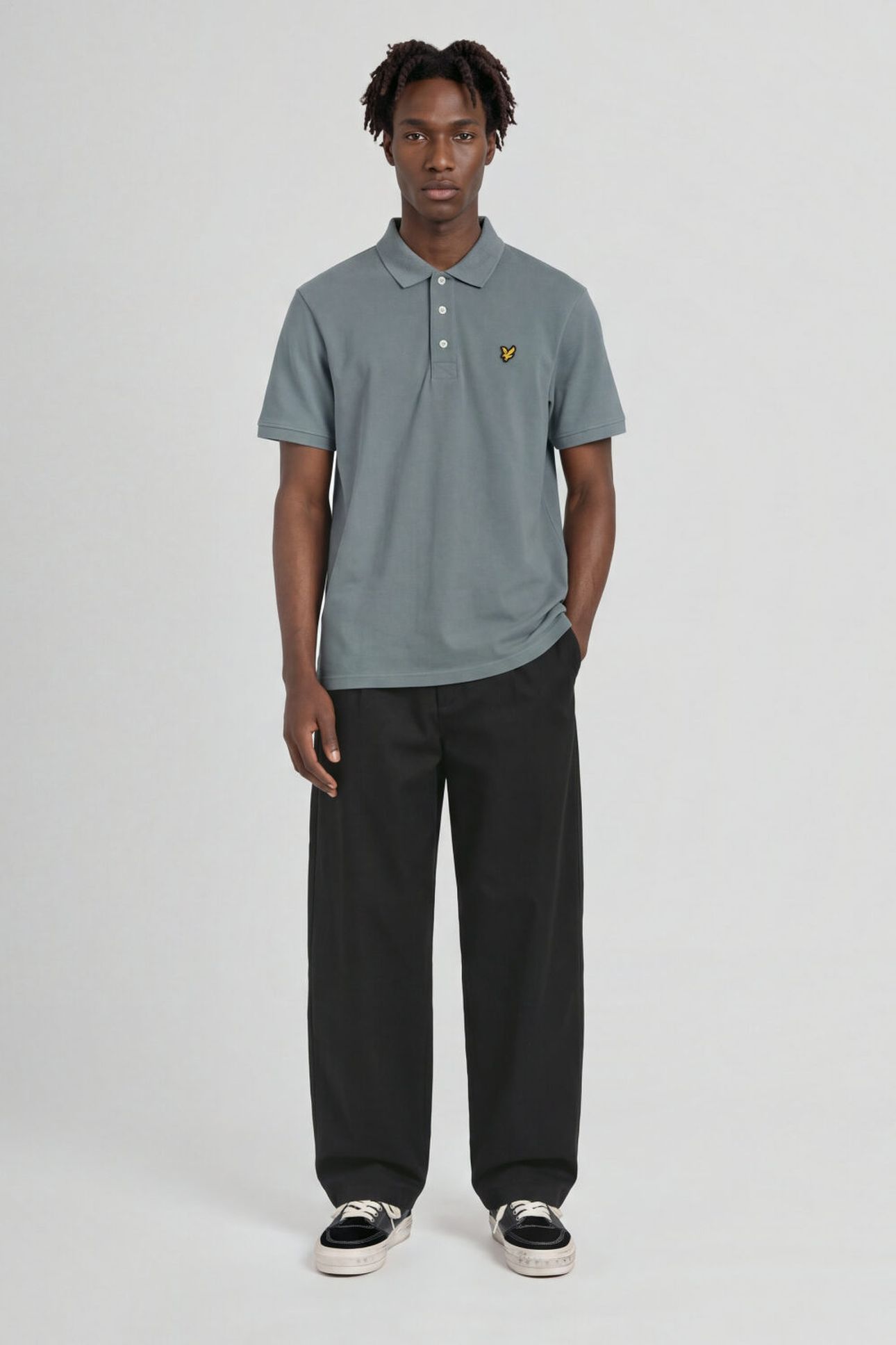 PLAIN POLO SHIRT SILVER PINE 3