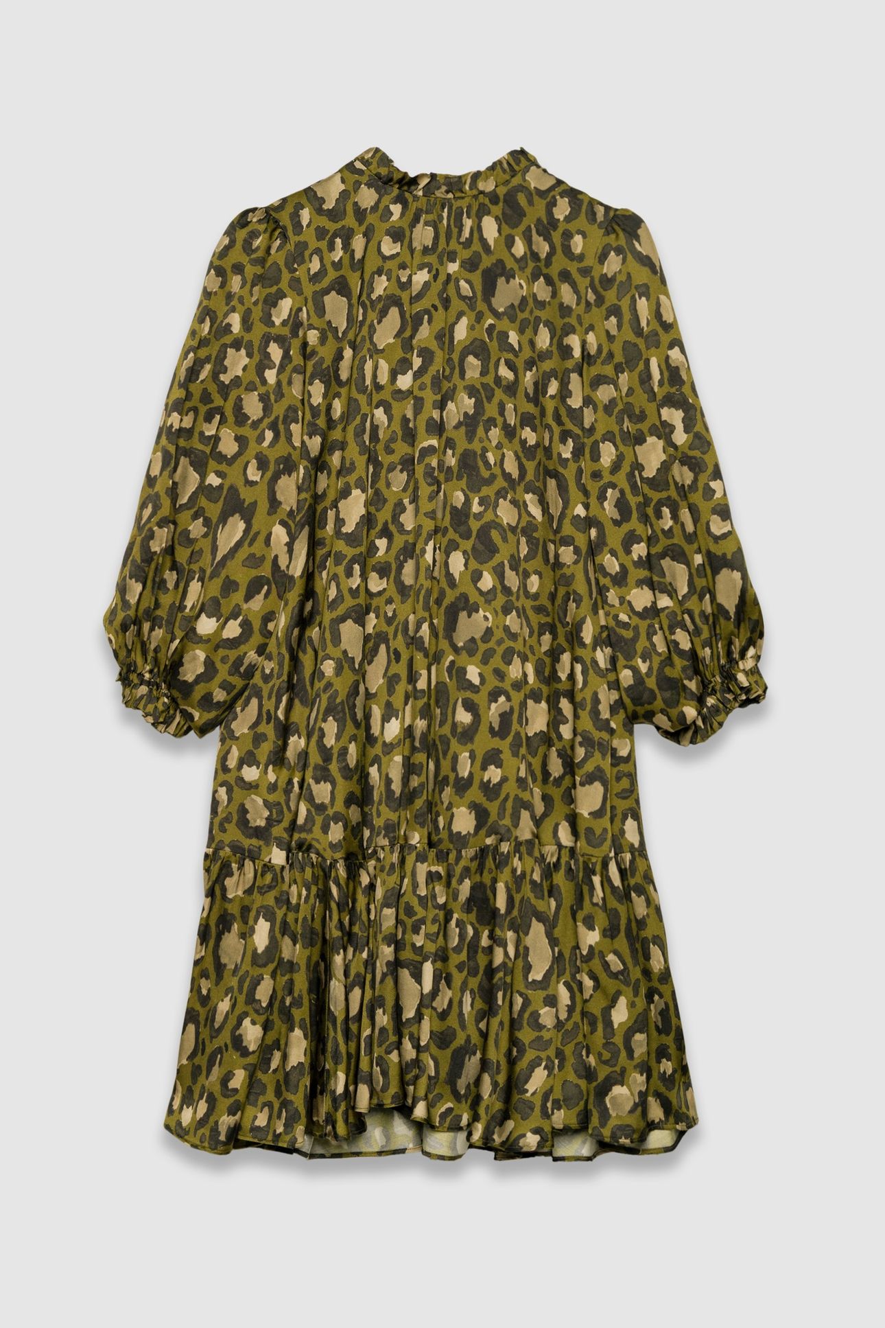 KHAKI BAGGY DRESS WITH LEOPARD TACHIST PRINT 4