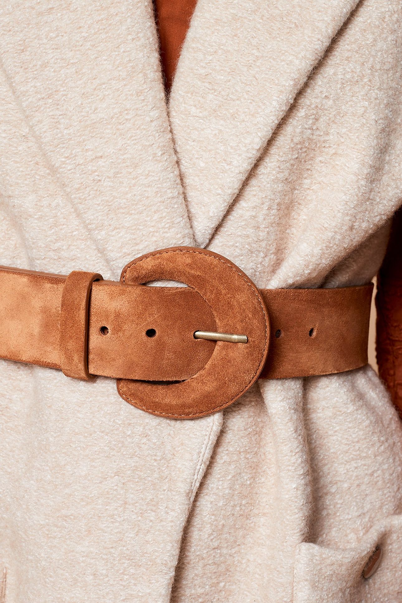 ANDREW . WIDE CARAMEL BELT IN PYTHON-EFFECT EMBOSSED LEATHER 1