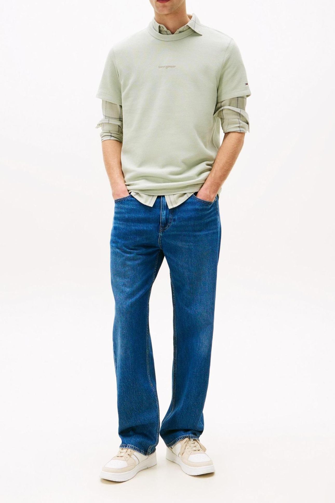 TJM SLIM WAFFLE TEE MISTY SAGE 2
