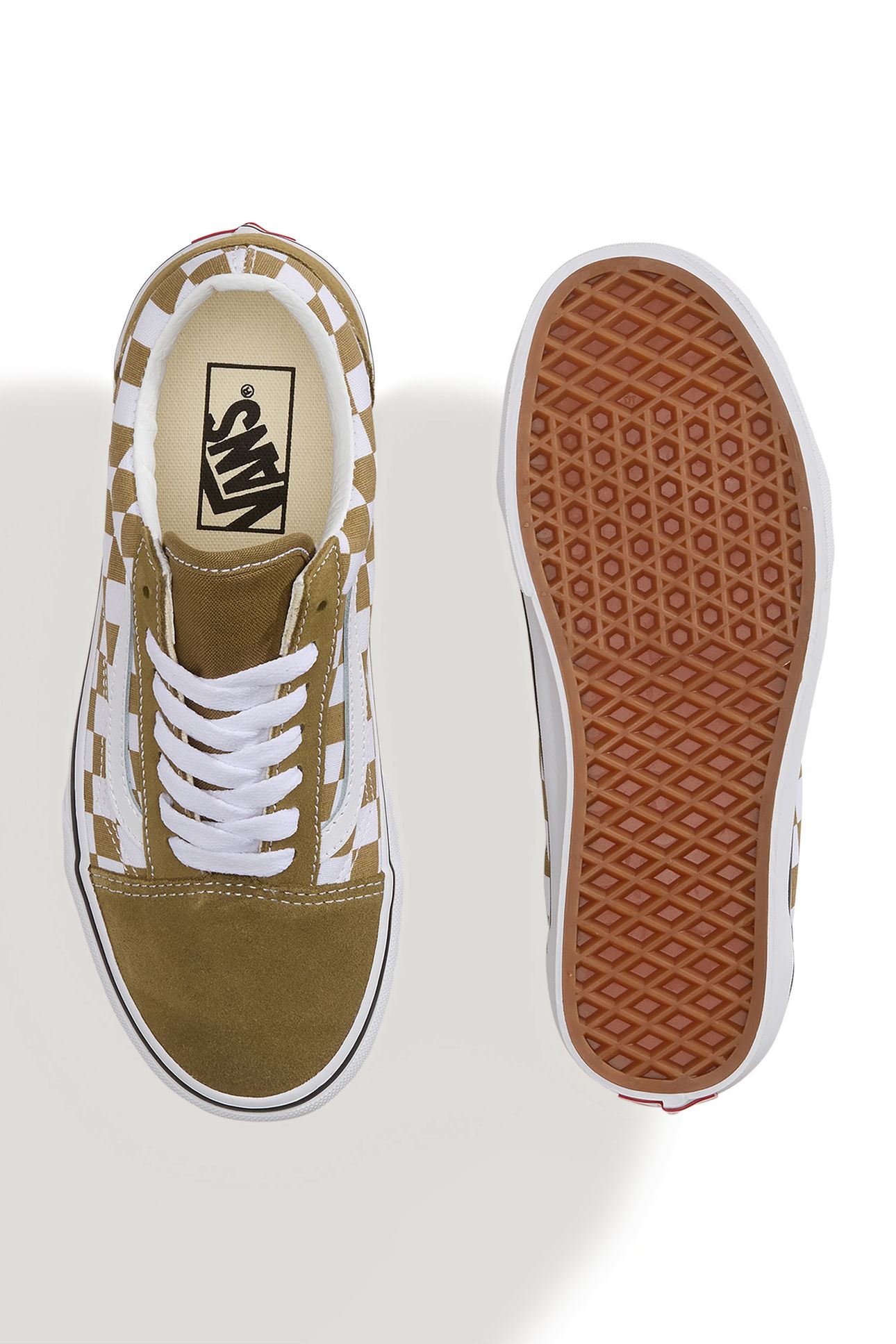 UNISEX OLD SKOOL CHECKERBOARD OLIVE BROWN/TRUE WHITE 5