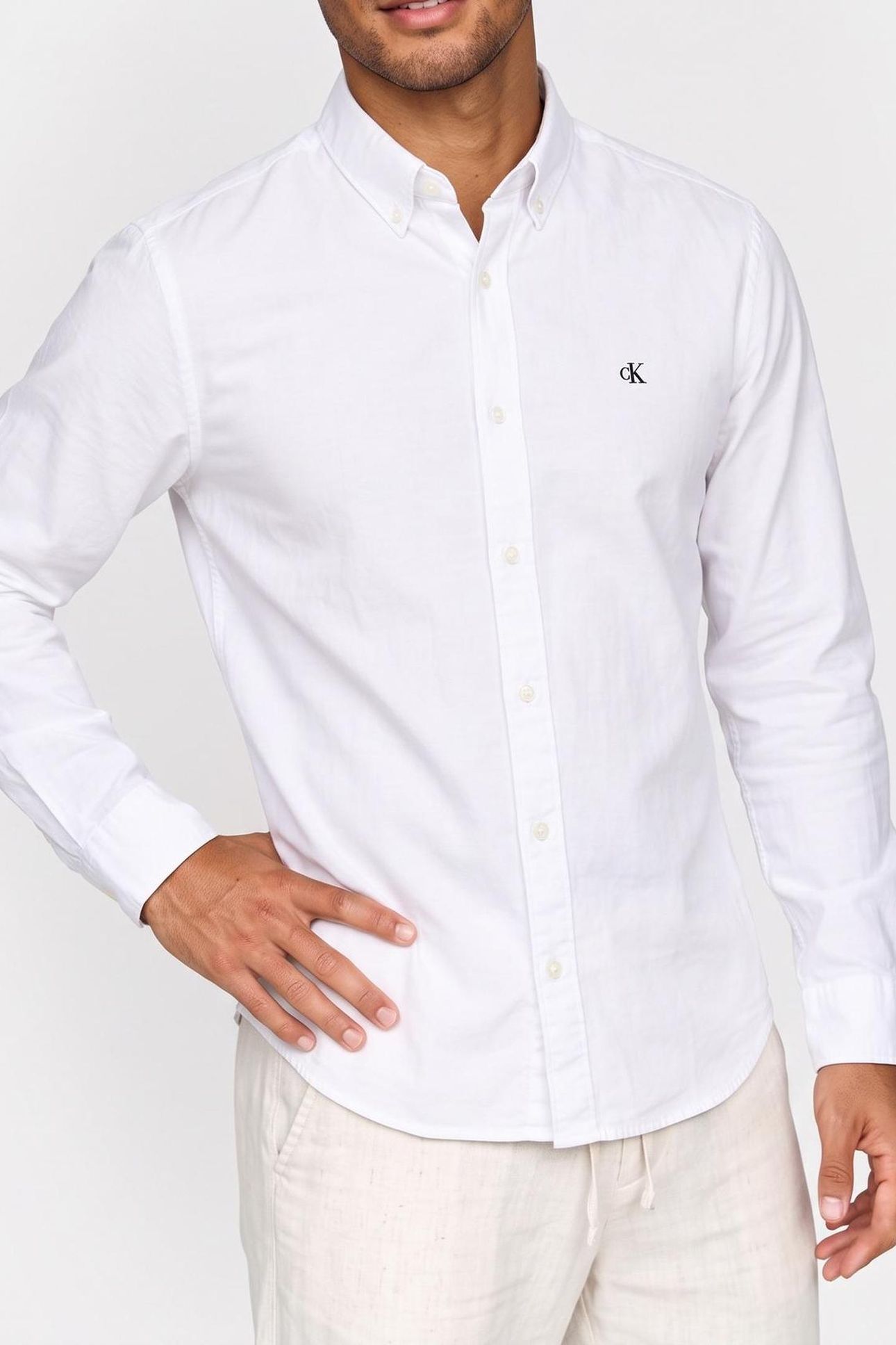 LS SOLID OXFORD CLASSIC SHIRT BRILLIANT WHITE 1