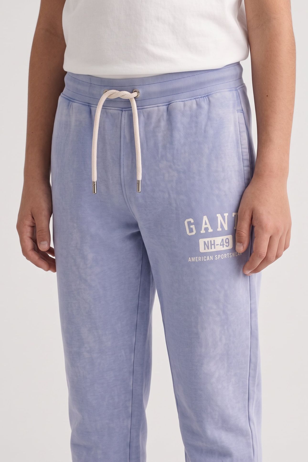 TEEN BOYS OCEAN WASH GRAPHIC SWEATPANTS FADED DENIM 3