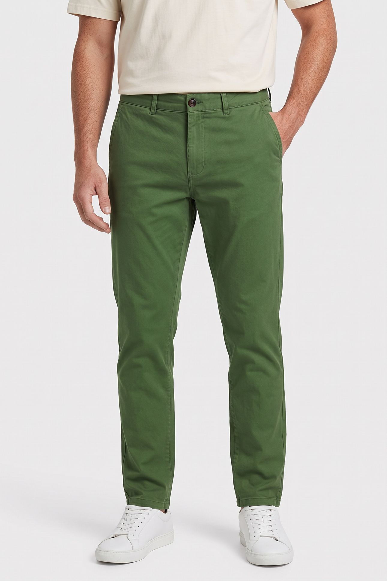 SEASONAL CORE STUART COTTONBLEND TWILL CHINO DARK GREEN 1