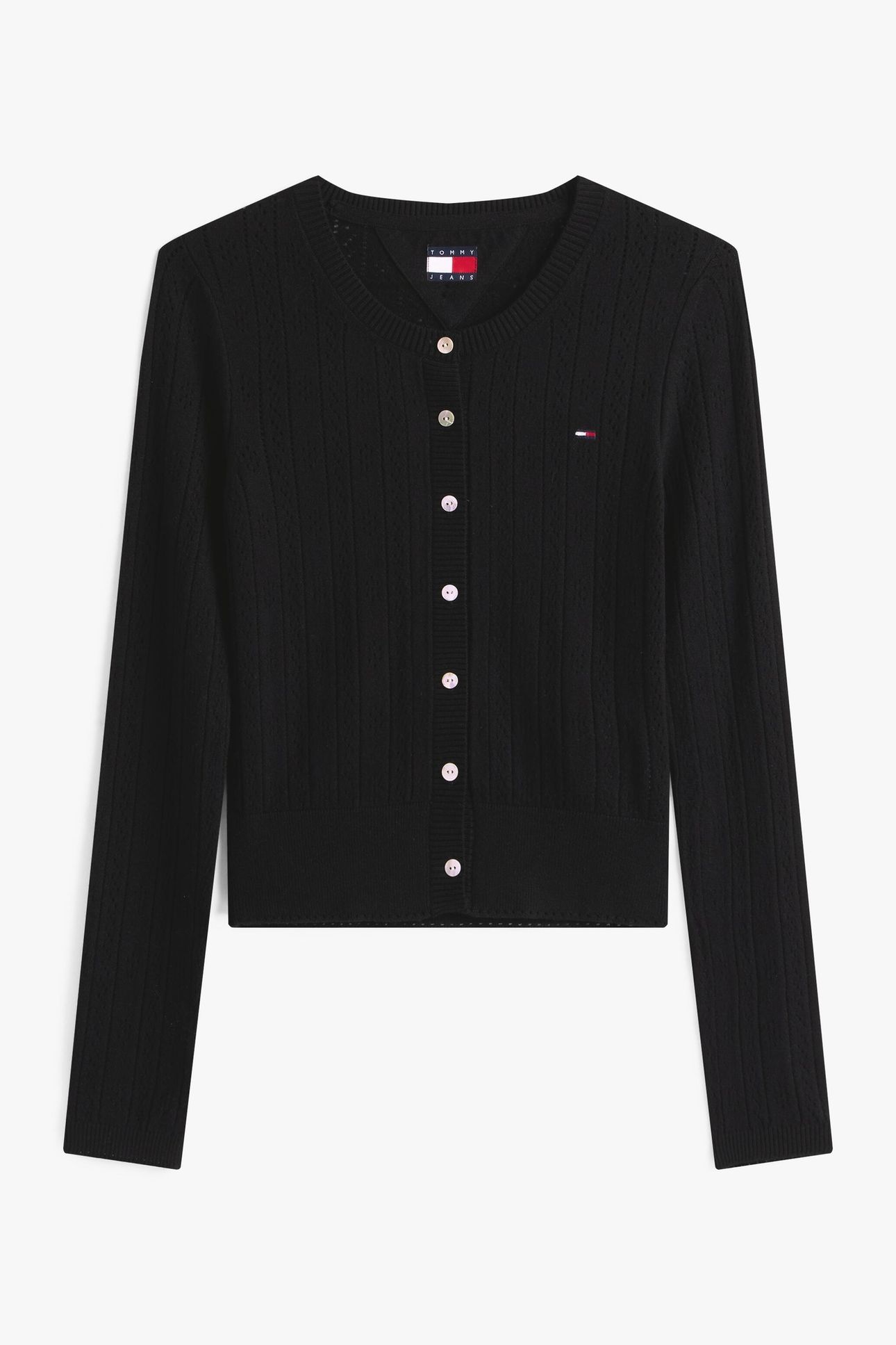 TJW POINTELLE CREW NECK BLACK 4