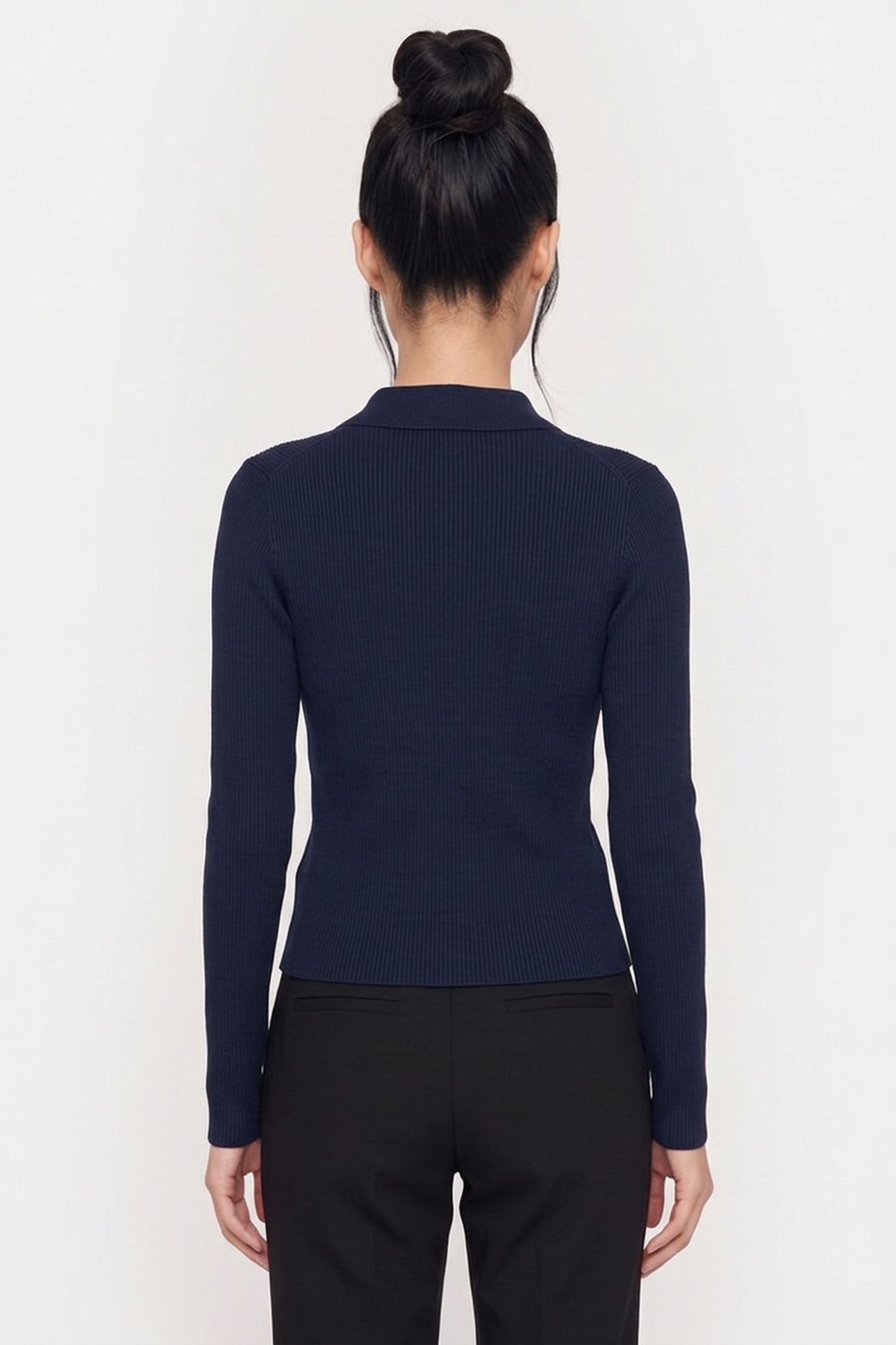POLO NECK CLEAN LS TOP MIDNIGHT BLUE 2